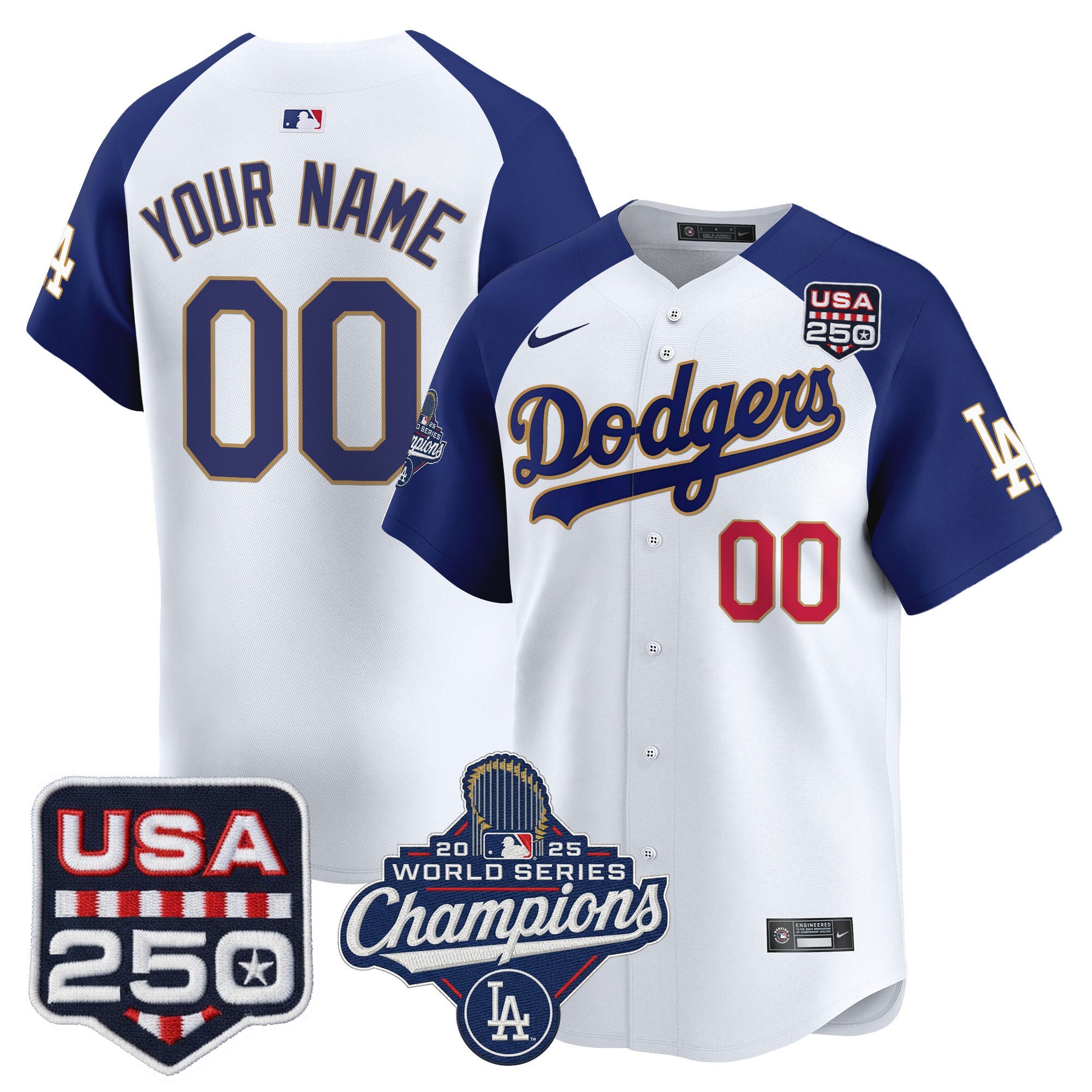2025 World Series Champions & 250America Patch Vapor Premier Limited Custom Jersey
