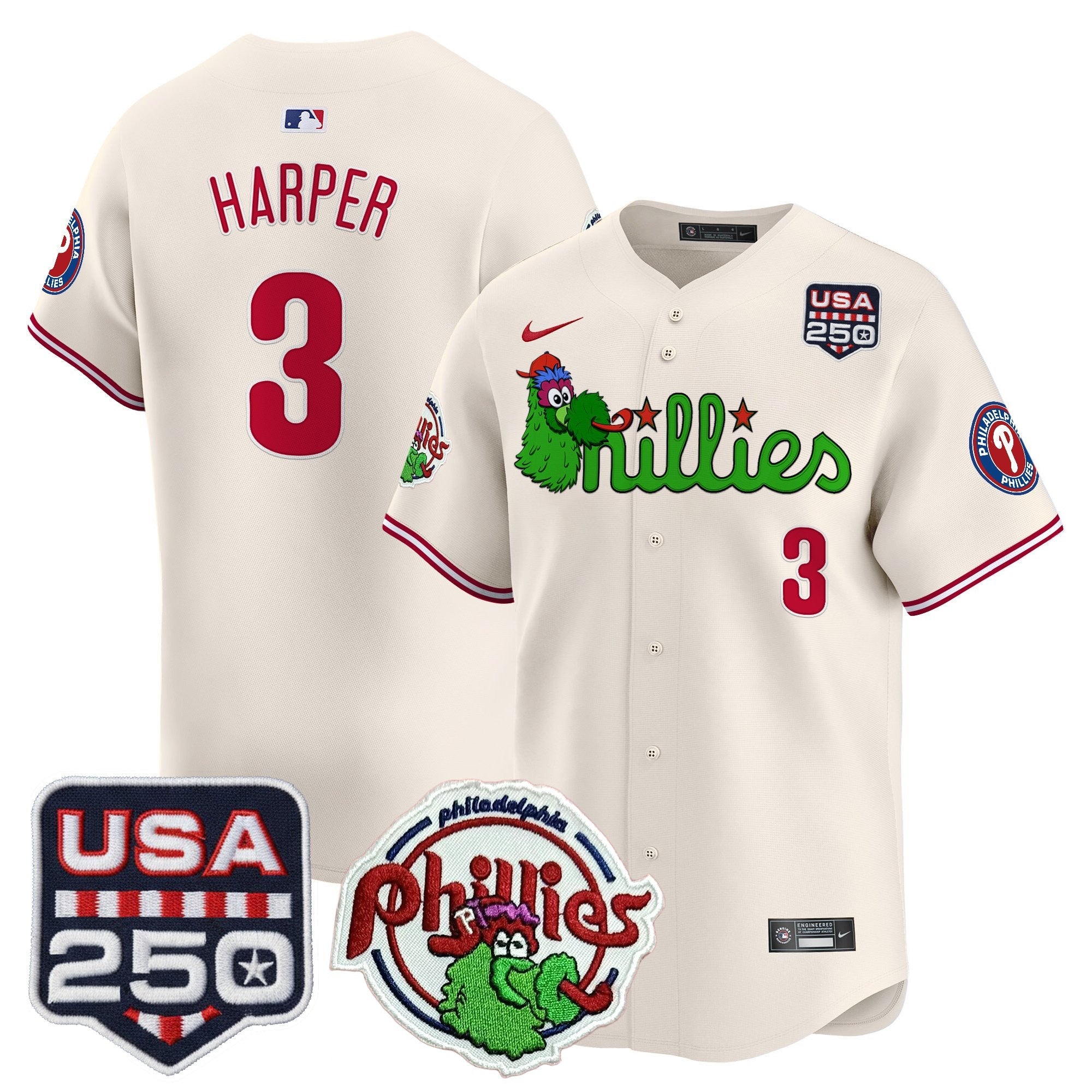 Men’s Philadelphia Phanatic & 250America Patch Vapor Premier Limited Jersey