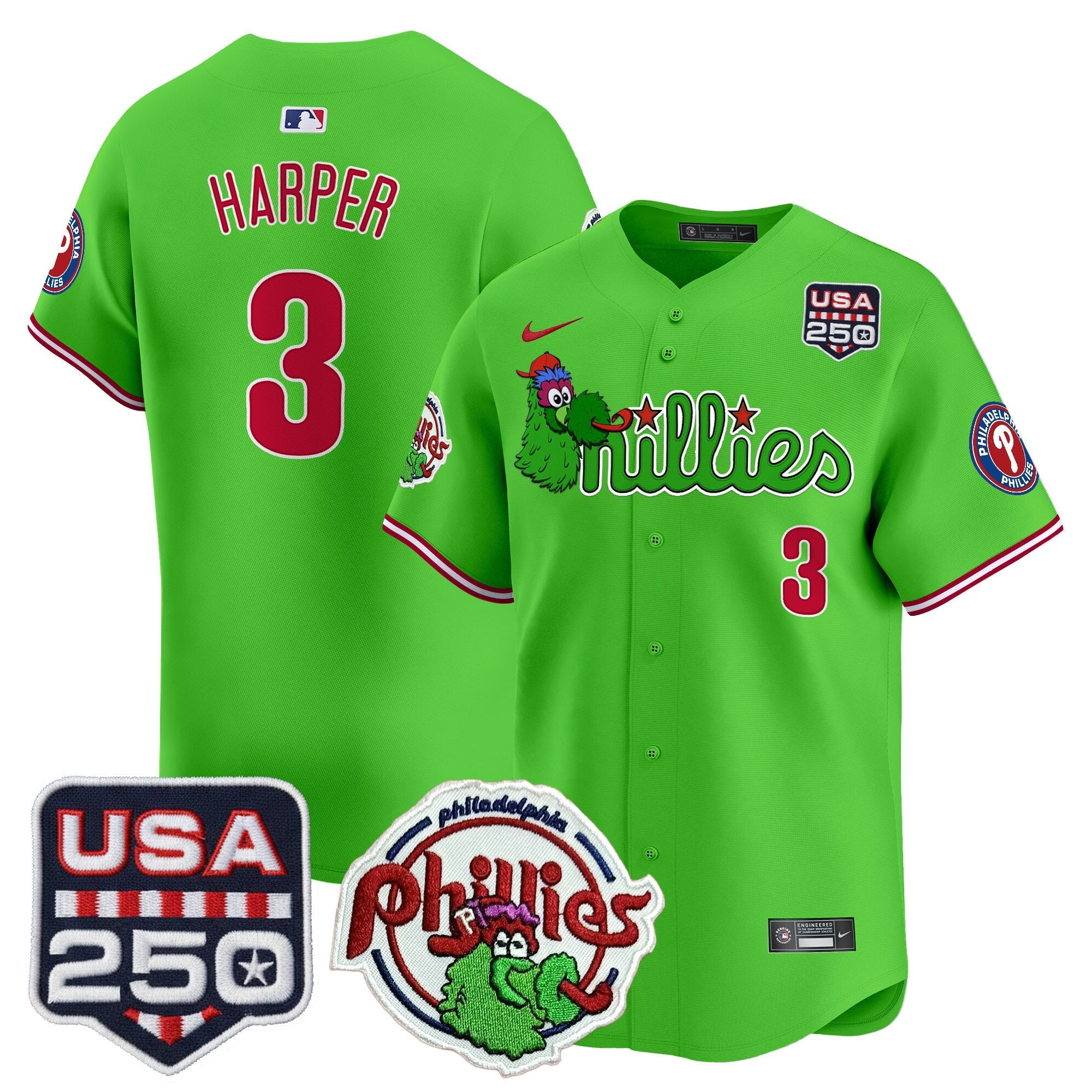 Men’s Philadelphia Phanatic & 250America Patch Vapor Premier Limited Jersey