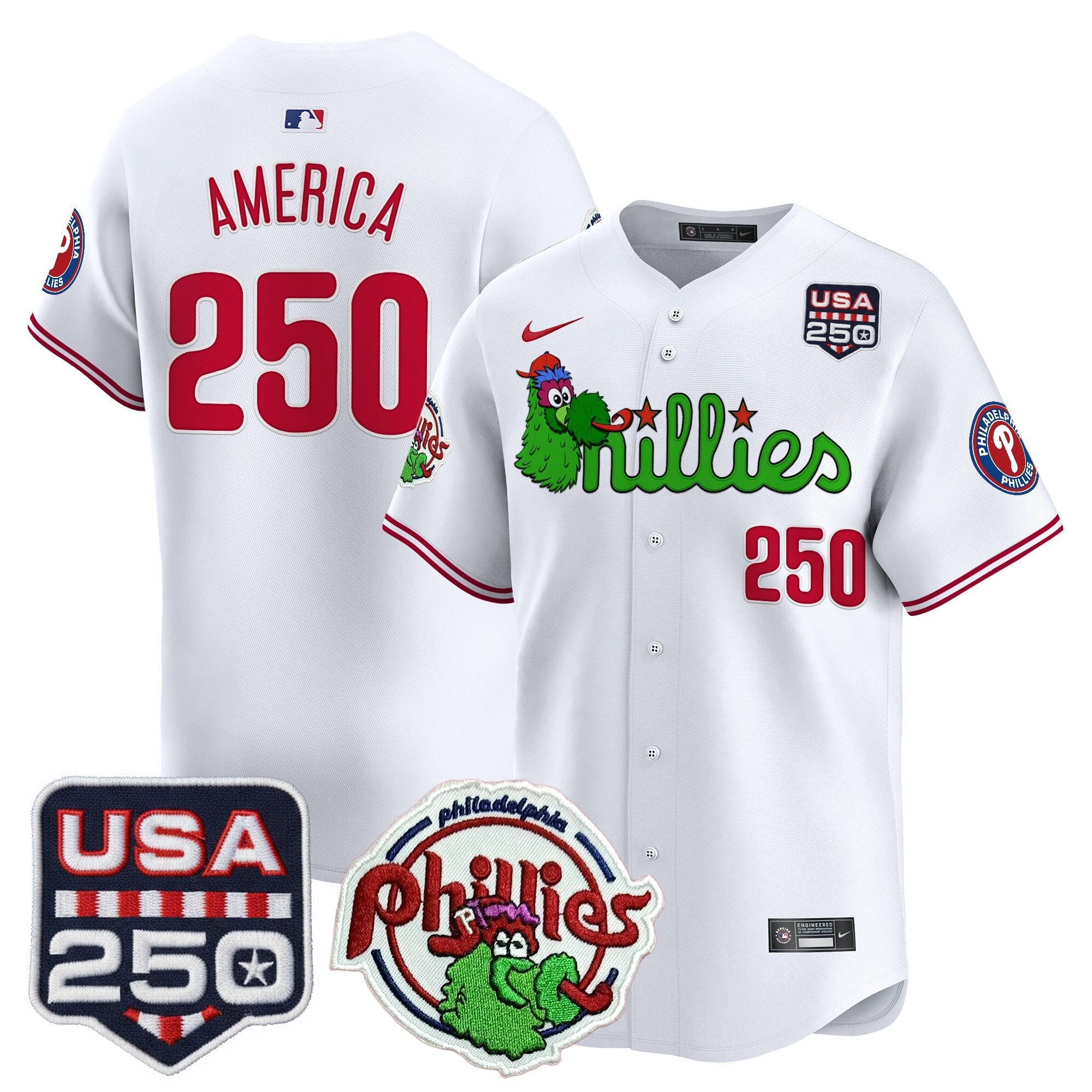 Men’s Philadelphia Phanatic & 250America Patch Vapor Premier Limited Jersey