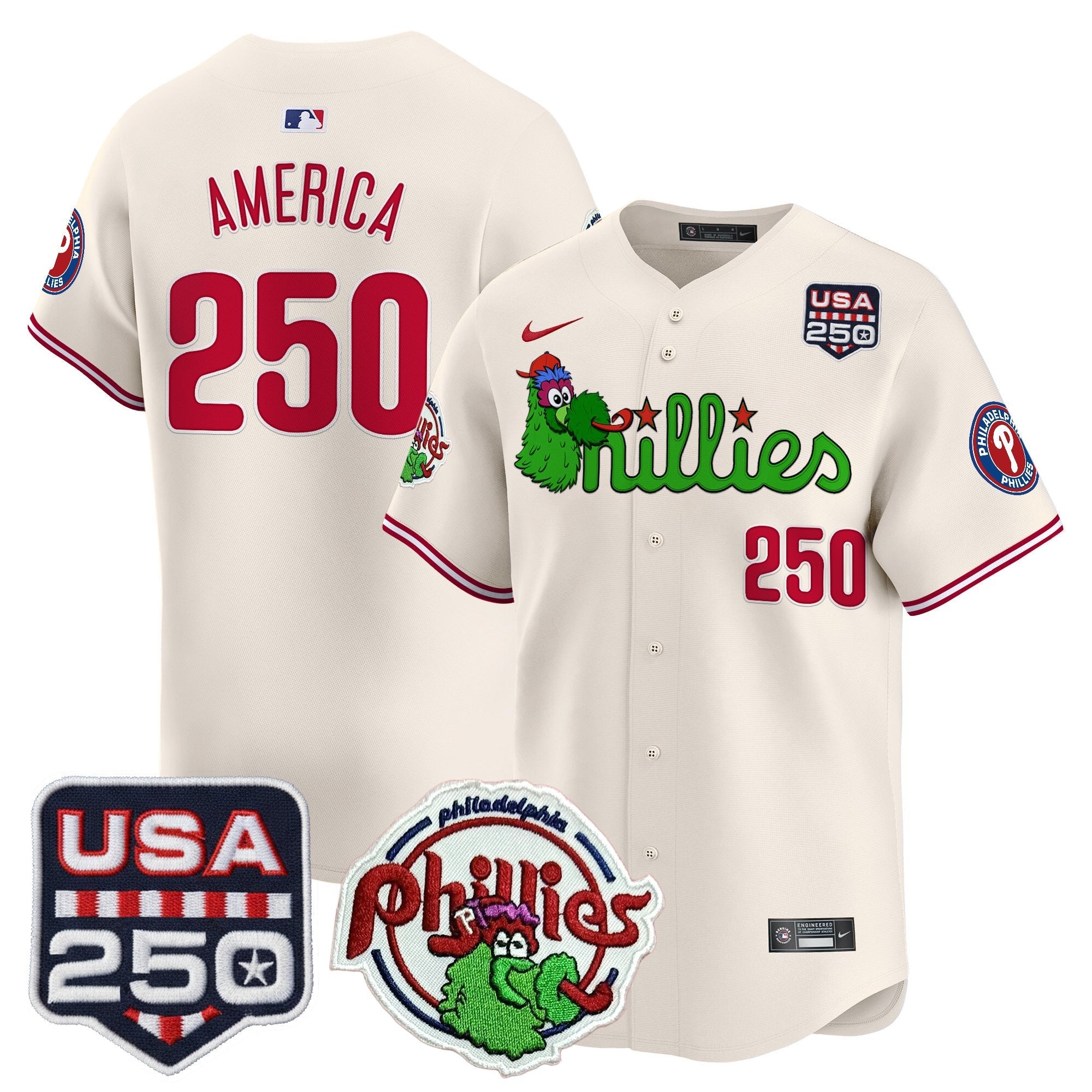 Men’s Philadelphia Phanatic & 250America Patch Vapor Premier Limited Jersey