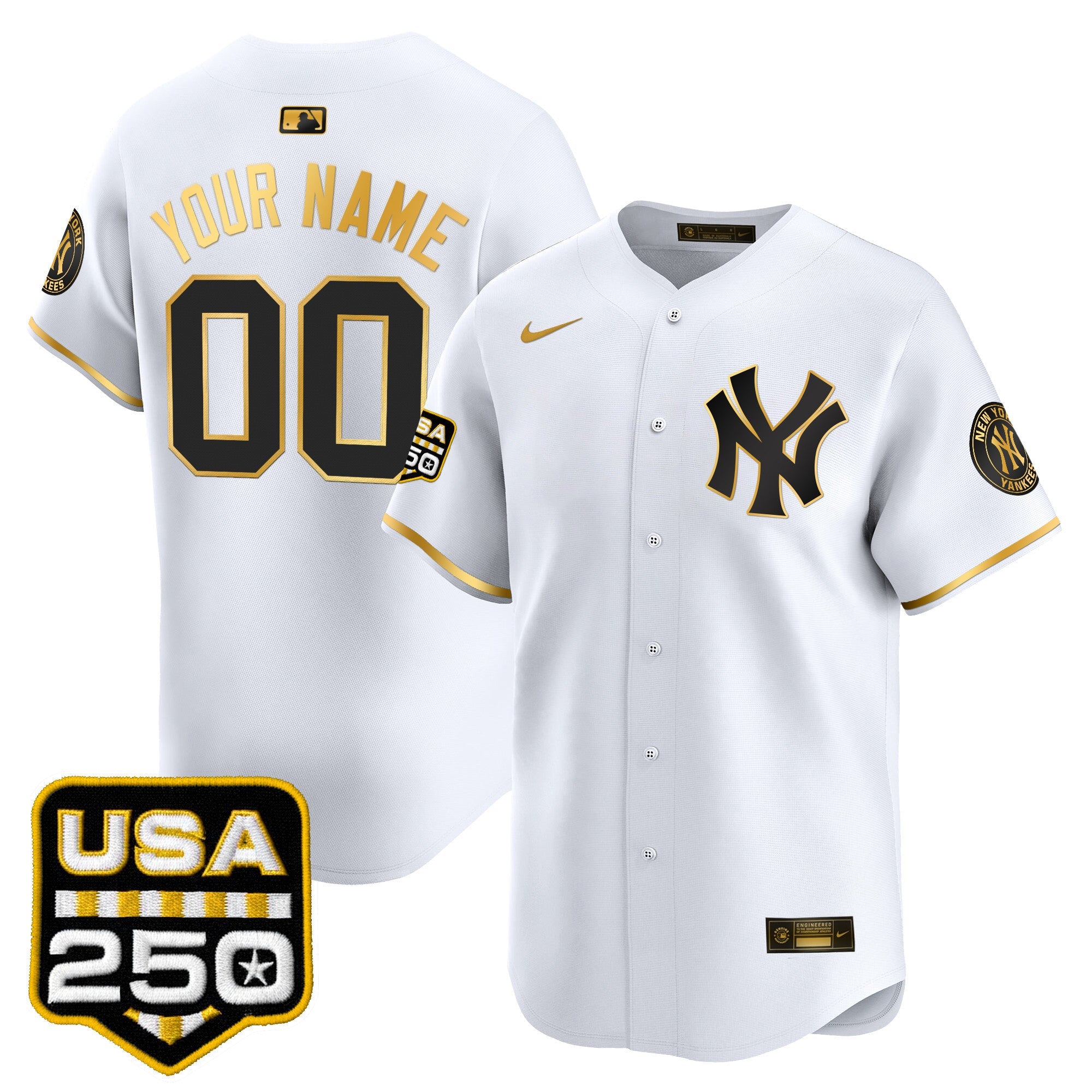 New York 250America Patch Vapor Premier Limited Custom Jersey