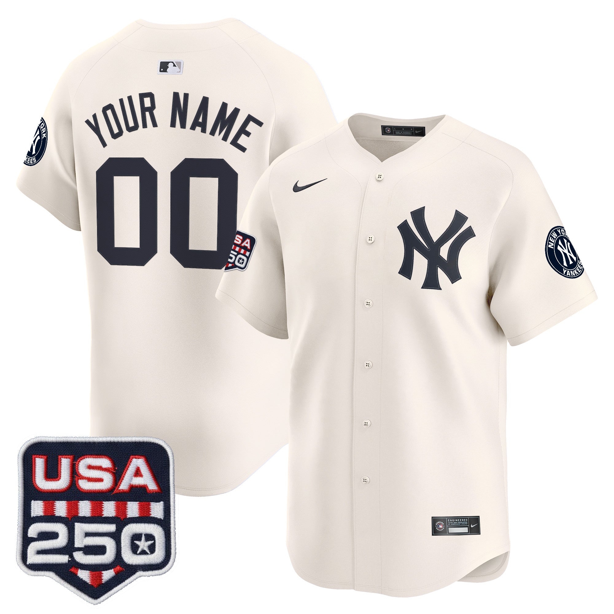 New York 250America Patch Vapor Premier Limited Custom Jersey