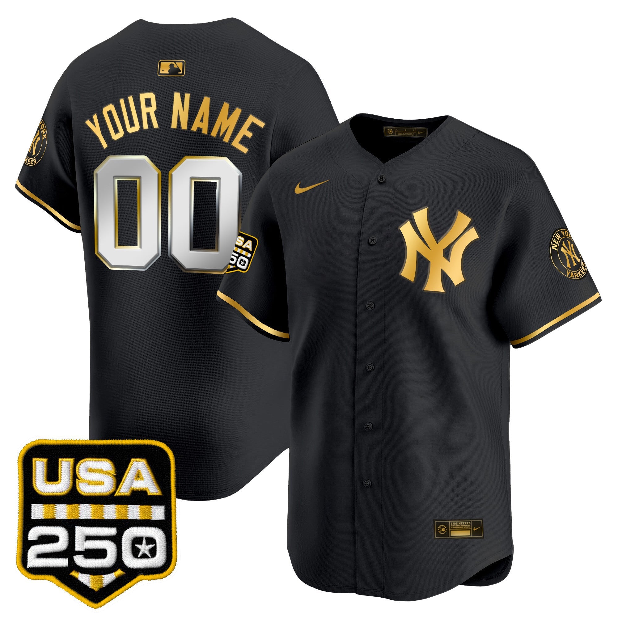 New York 250America Patch Vapor Premier Limited Custom Jersey