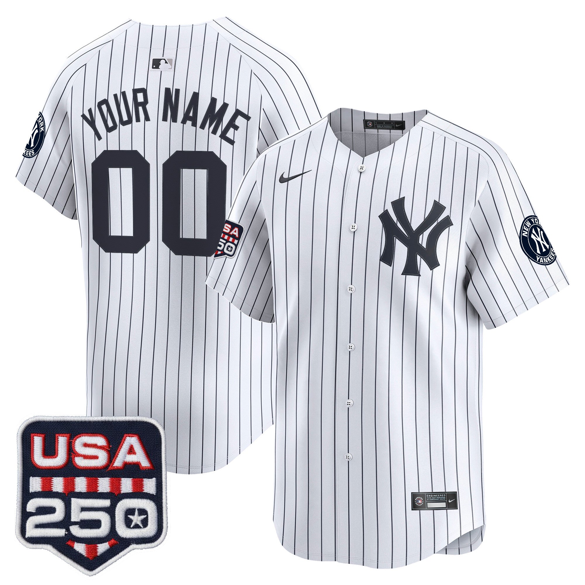 New York 250America Patch Vapor Premier Limited Custom Jersey