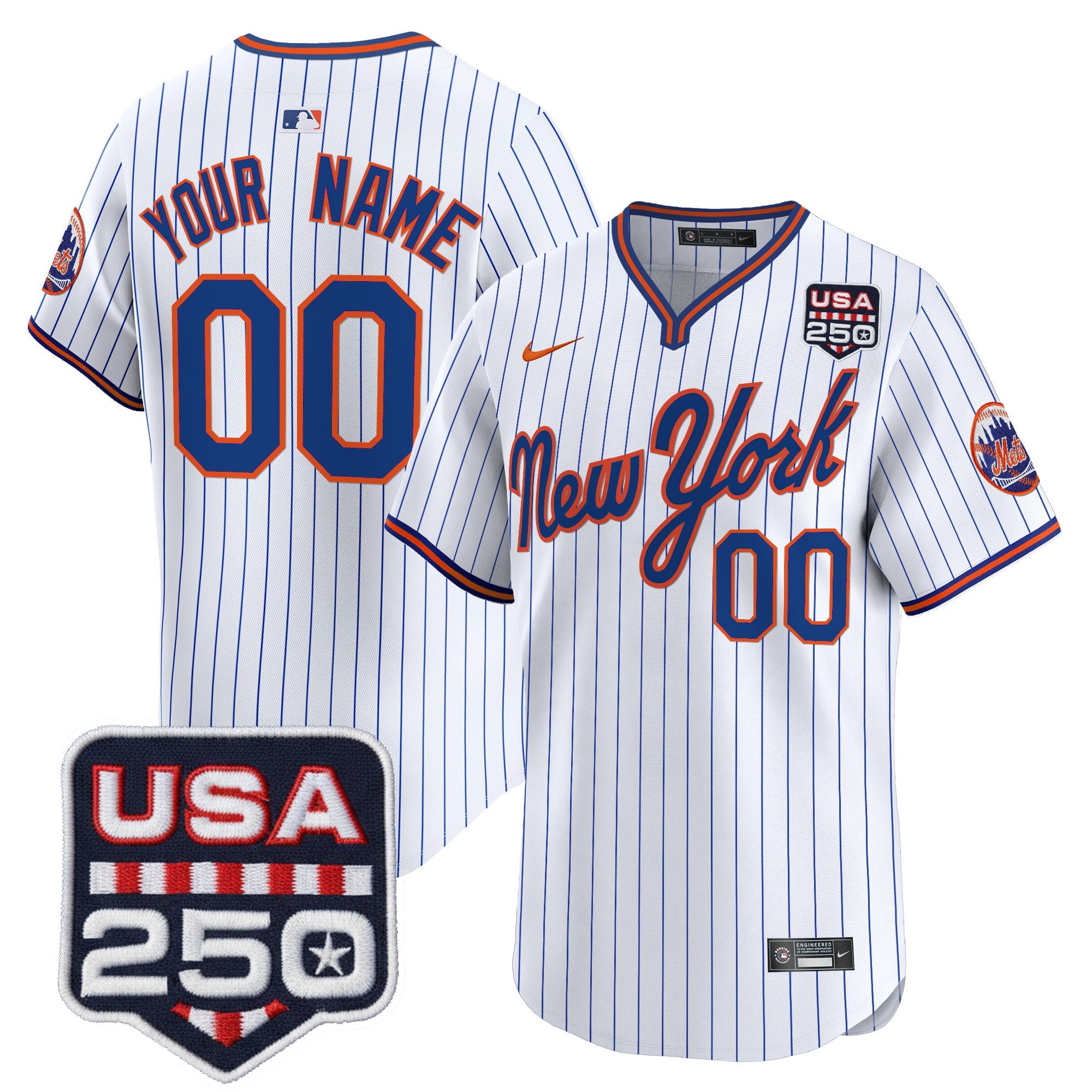 New York Road Alternate & 250America Patch Vapor Limited Custom Jersey