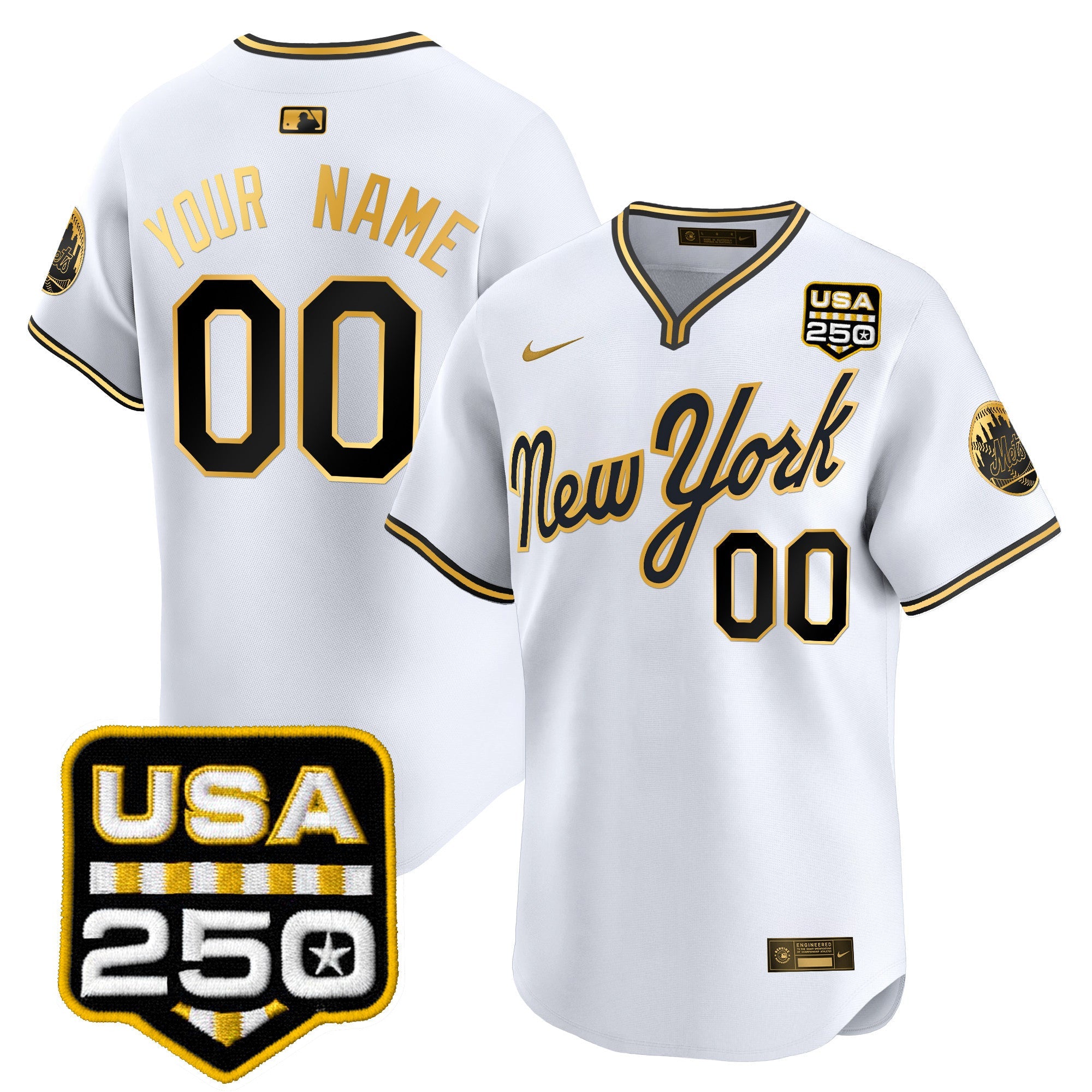 New York Road Alternate & 250America Patch Vapor Limited Custom Jersey