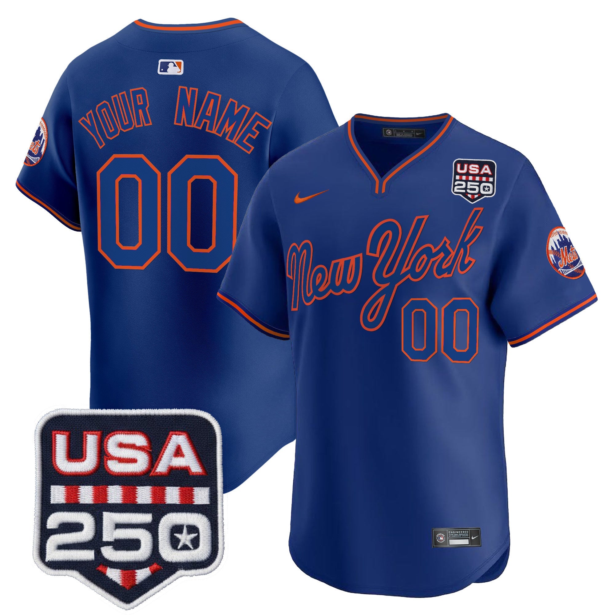 New York Road Alternate & 250America Patch Vapor Limited Custom Jersey