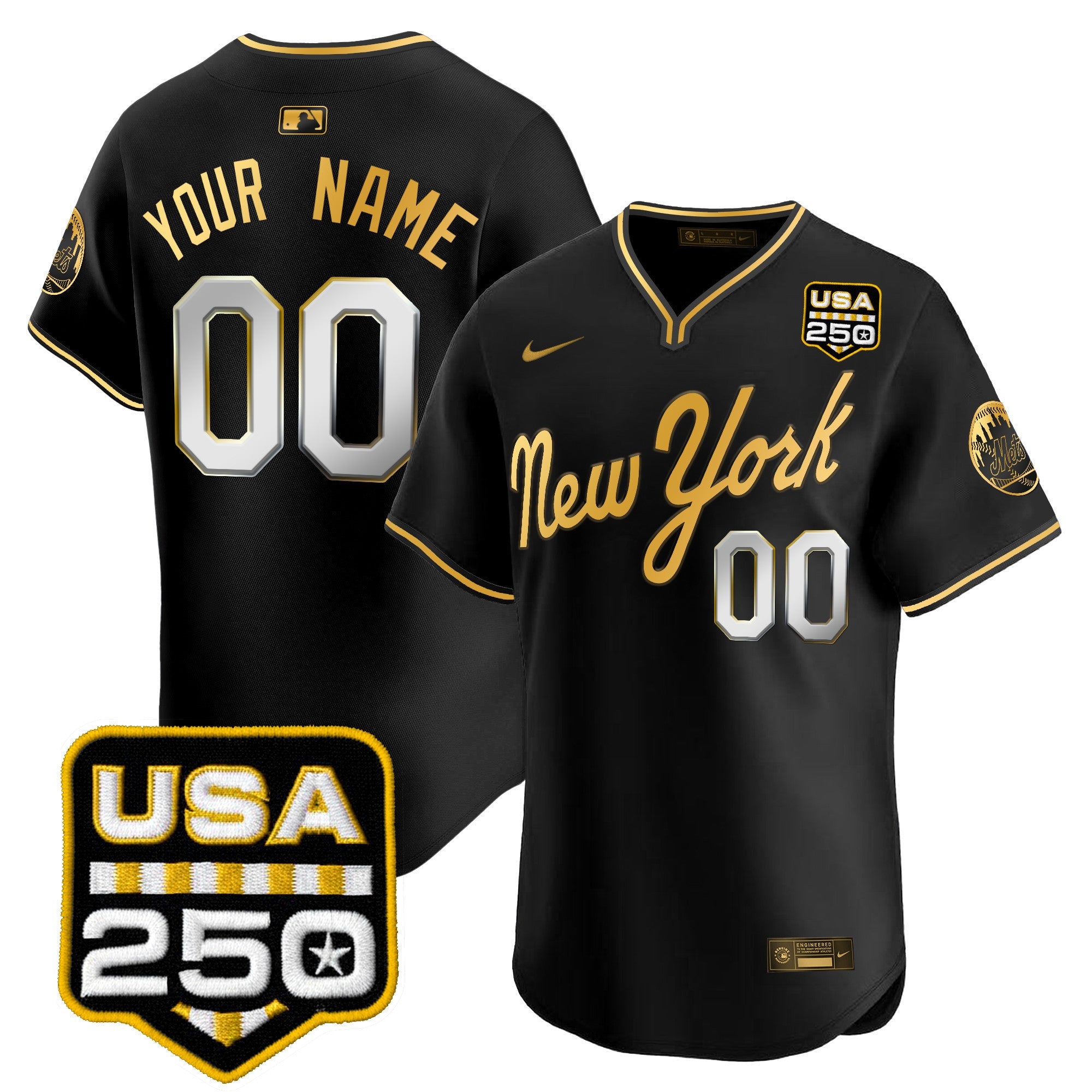 New York Road Alternate & 250America Patch Vapor Limited Custom Jersey
