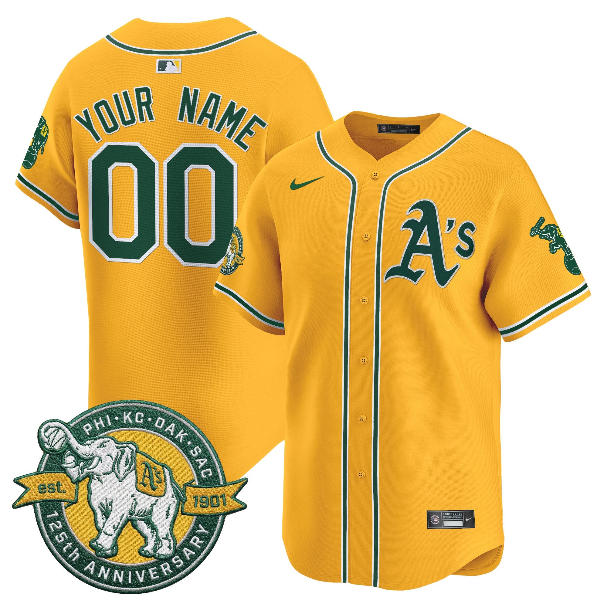 125th Anniversary Patch Vapor Premier Limited Custom Jersey