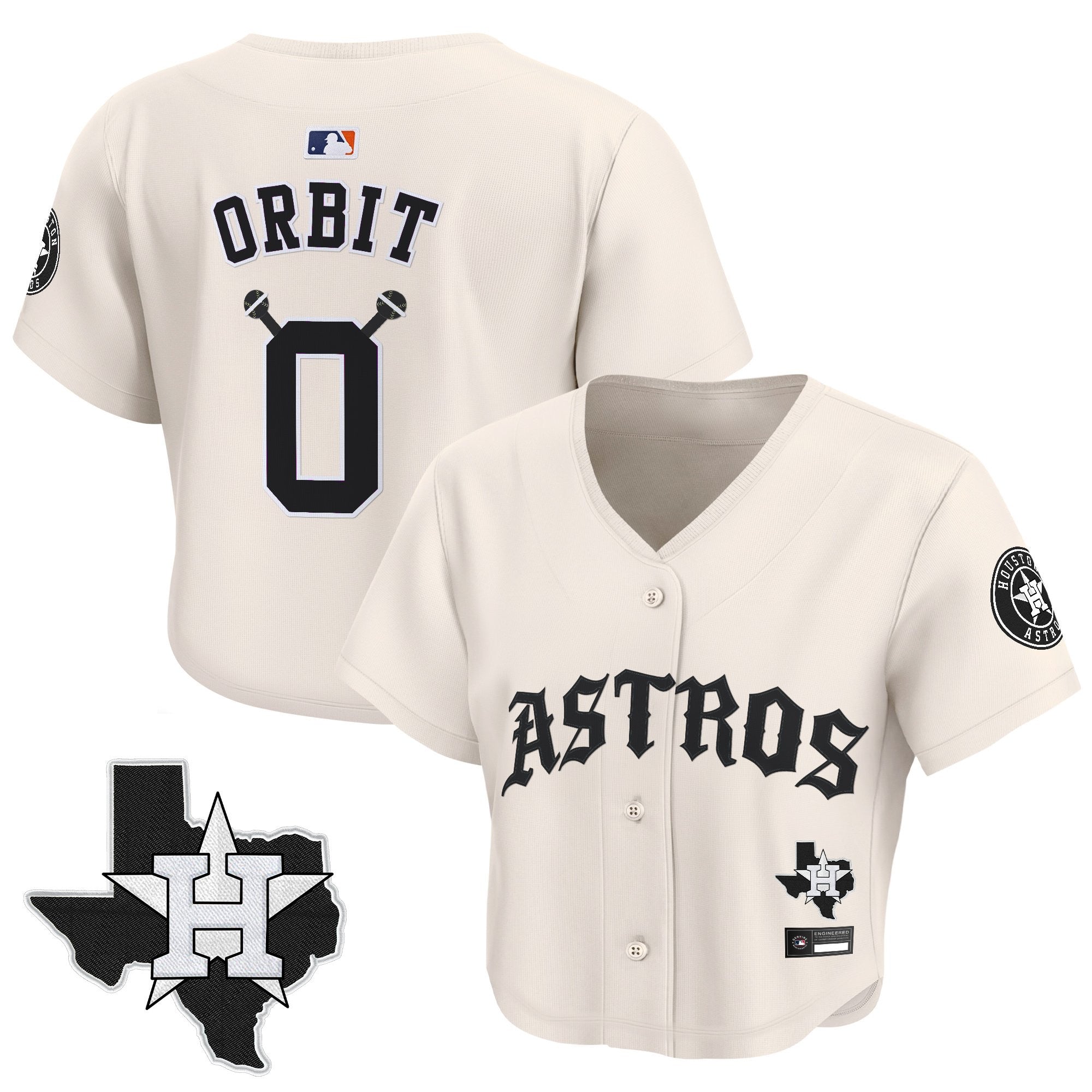 Women’s ‘Old English Edition’ Crop Top Baseball Jersey