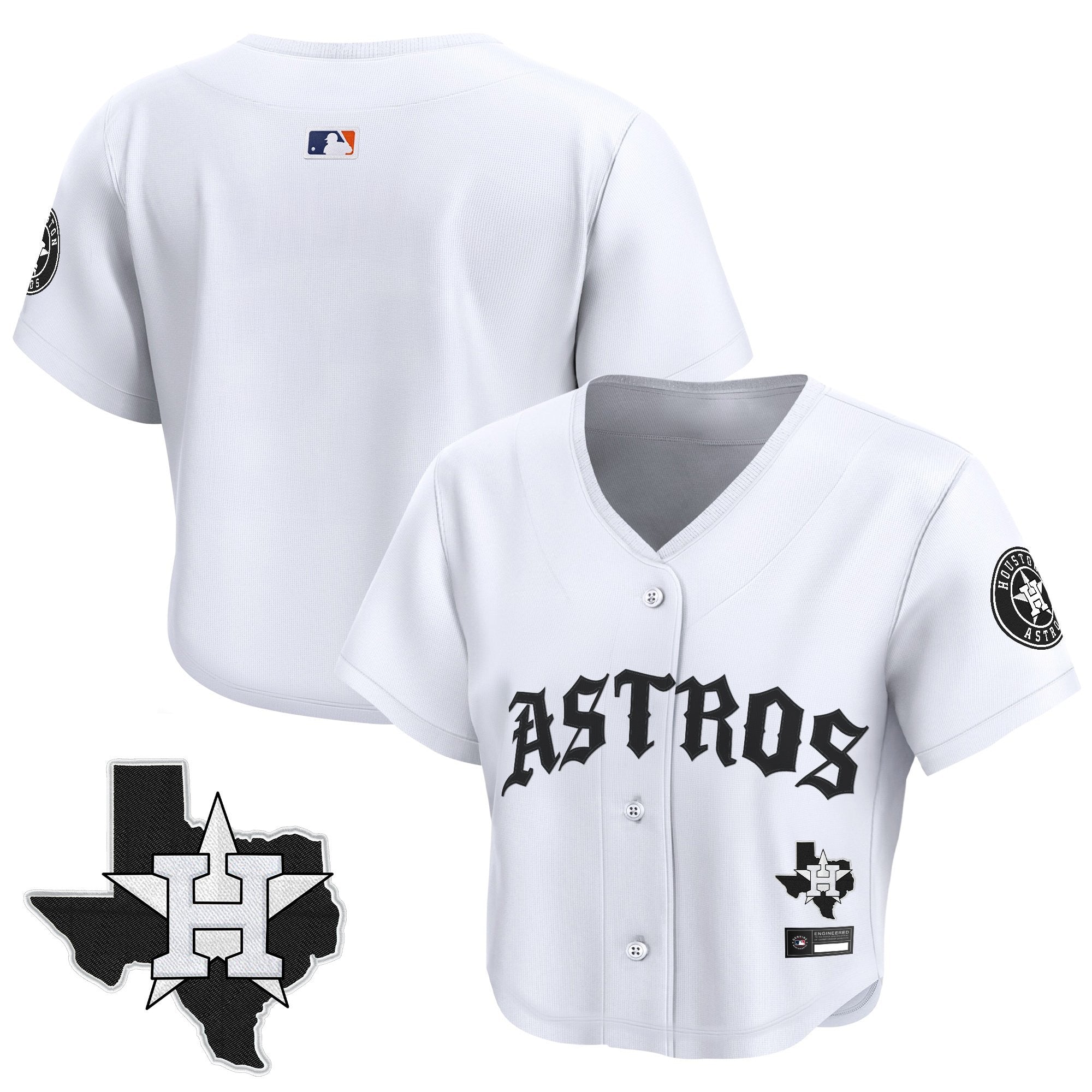 Women’s ‘Old English Edition’ Crop Top Baseball Jersey
