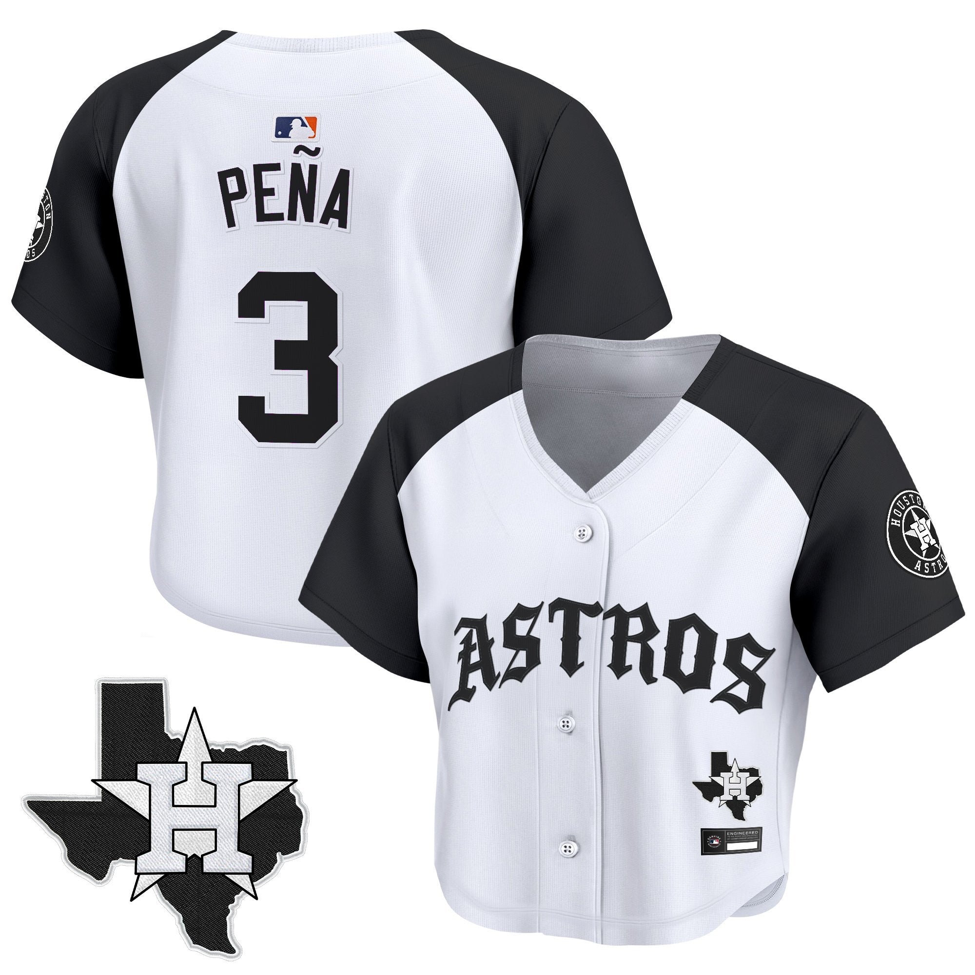 Women’s ‘Old English Edition’ Crop Top Baseball Jersey