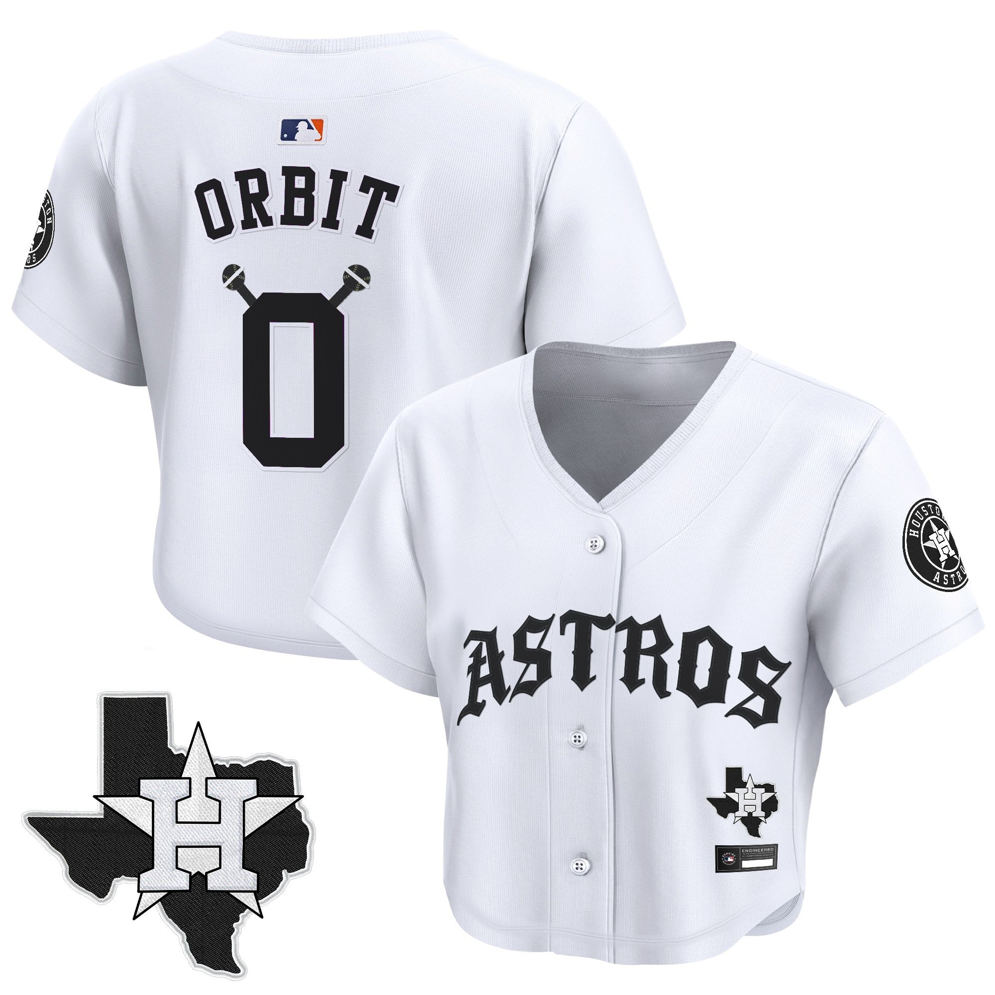 Women’s ‘Old English Edition’ Crop Top Baseball Jersey