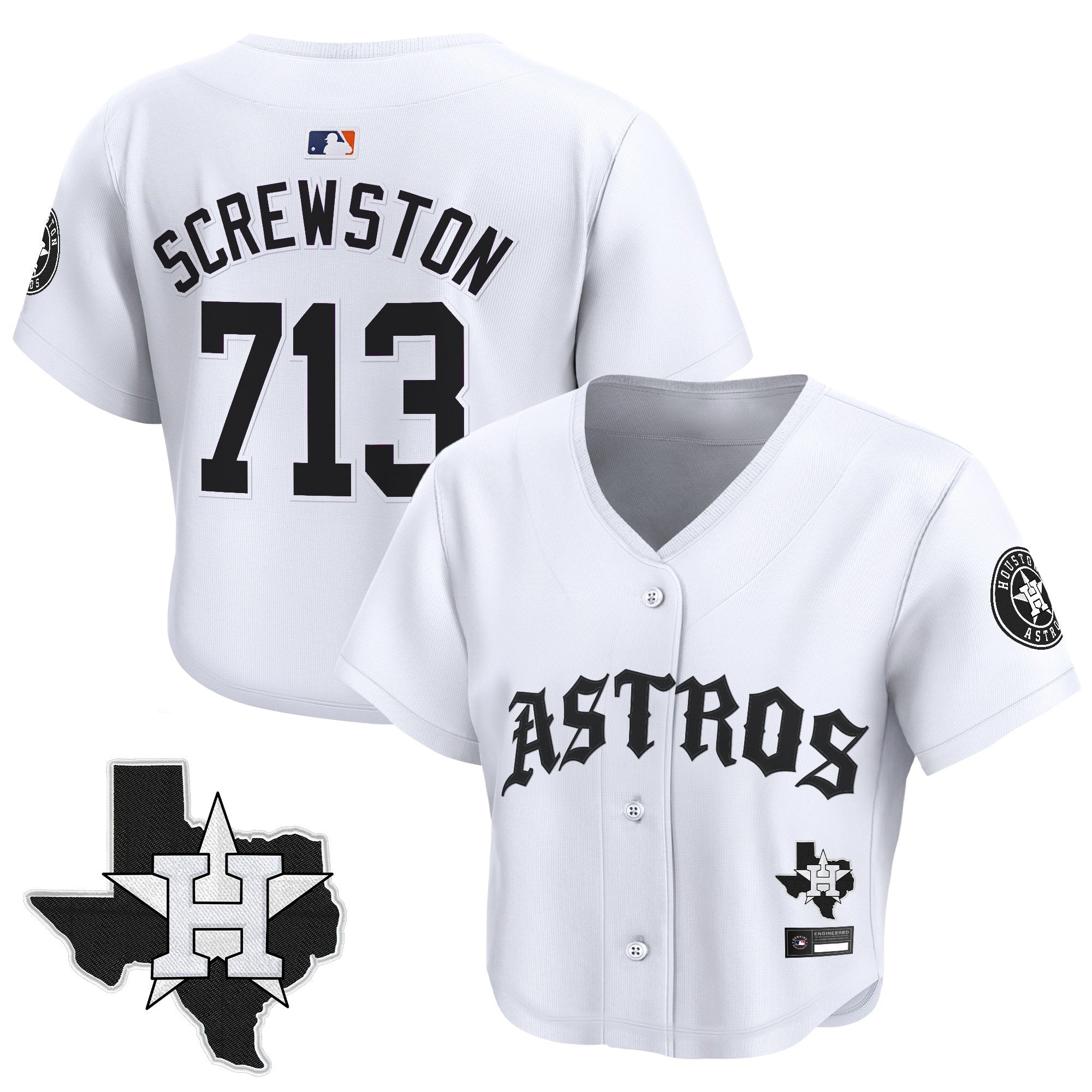 Women’s ‘Old English Edition’ Crop Top Baseball Jersey