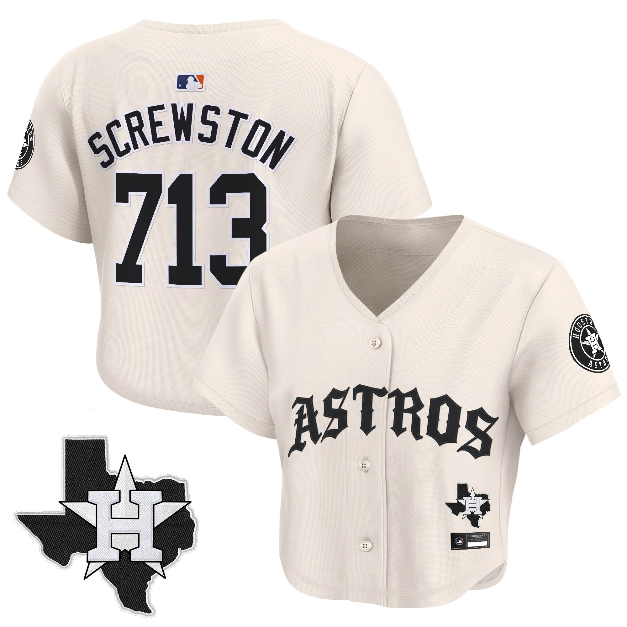Women’s ‘Old English Edition’ Crop Top Baseball Jersey