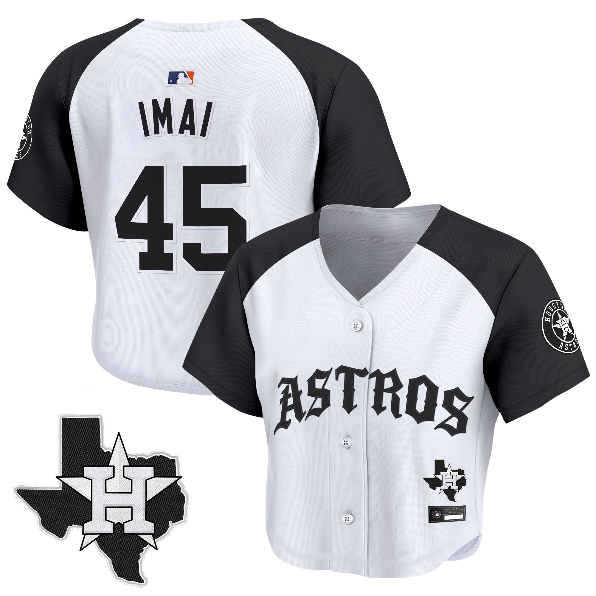 Women’s ‘Old English Edition’ Crop Top Baseball Jersey
