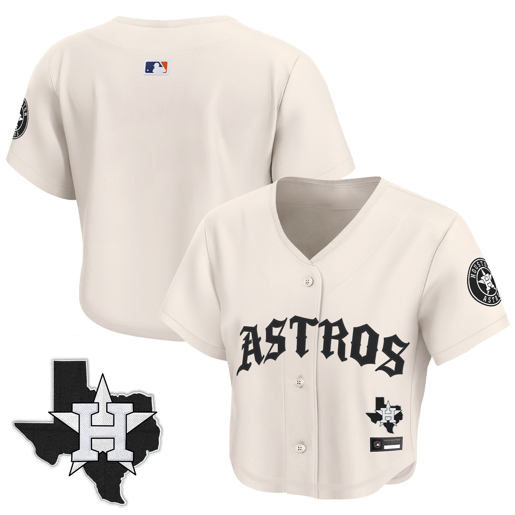 Women’s ‘Old English Edition’ Crop Top Baseball Jersey