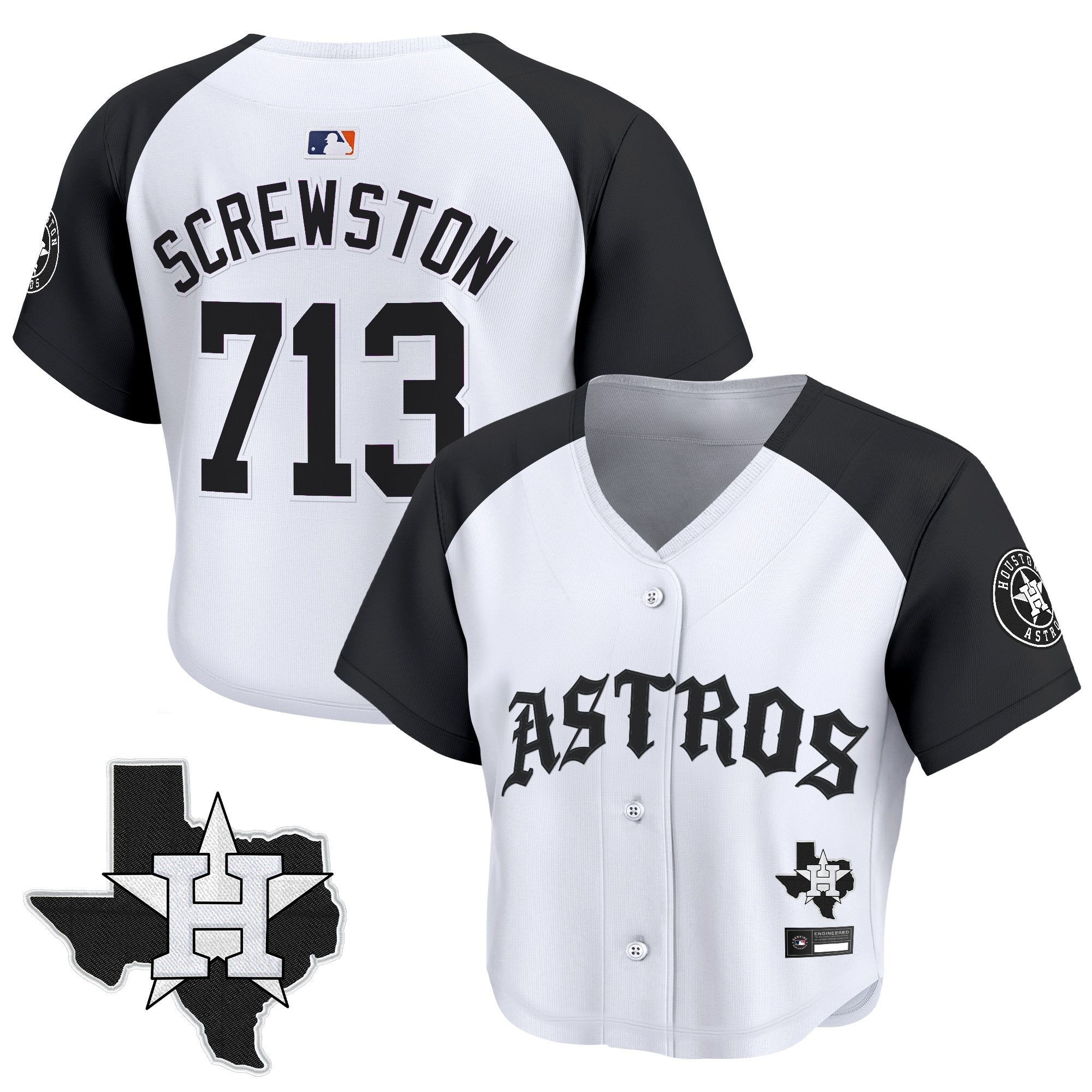 Women’s ‘Old English Edition’ Crop Top Baseball Jersey