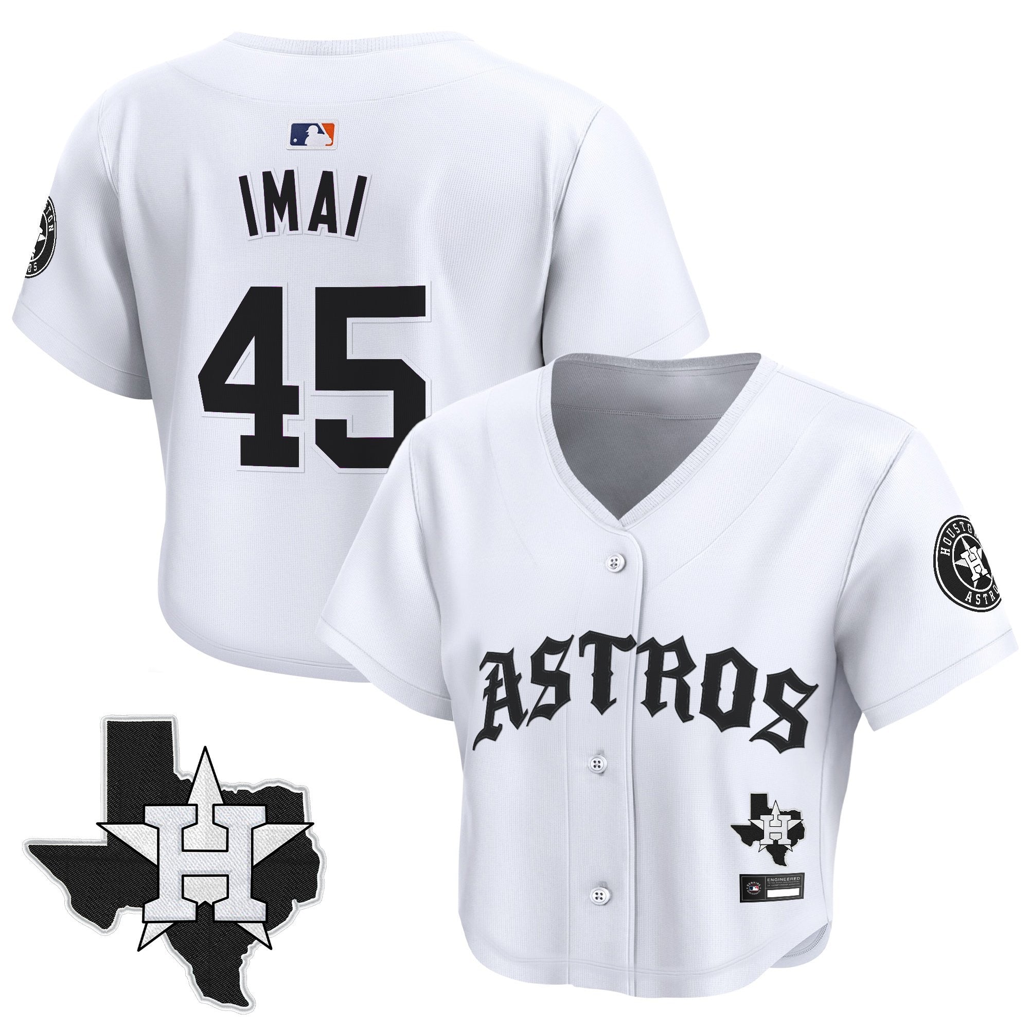 Women’s ‘Old English Edition’ Crop Top Baseball Jersey