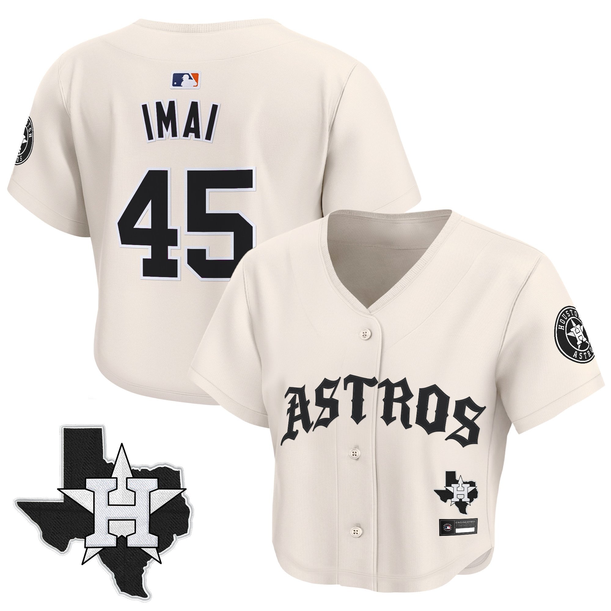 Women’s ‘Old English Edition’ Crop Top Baseball Jersey