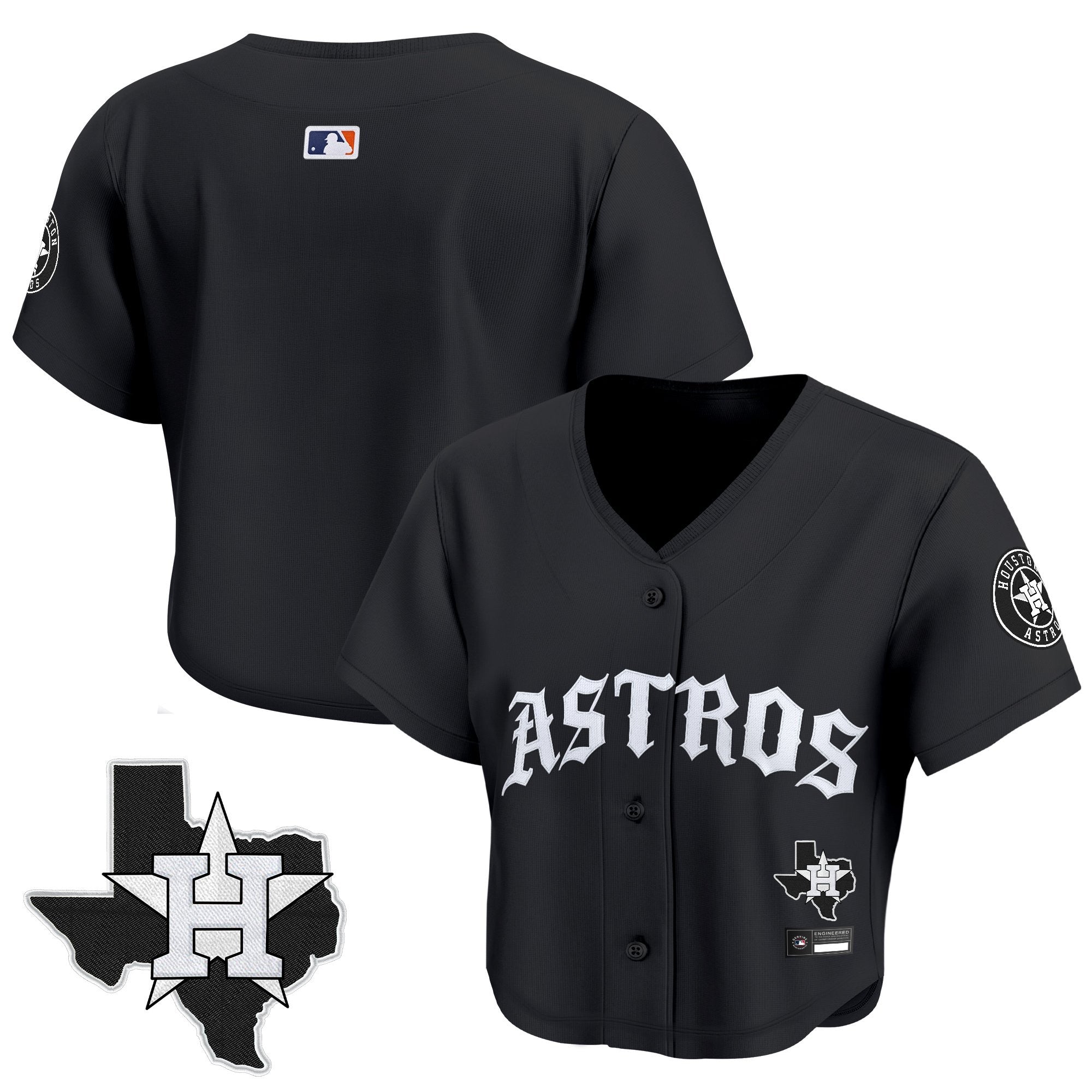 Women’s ‘Old English Edition’ Crop Top Baseball Jersey
