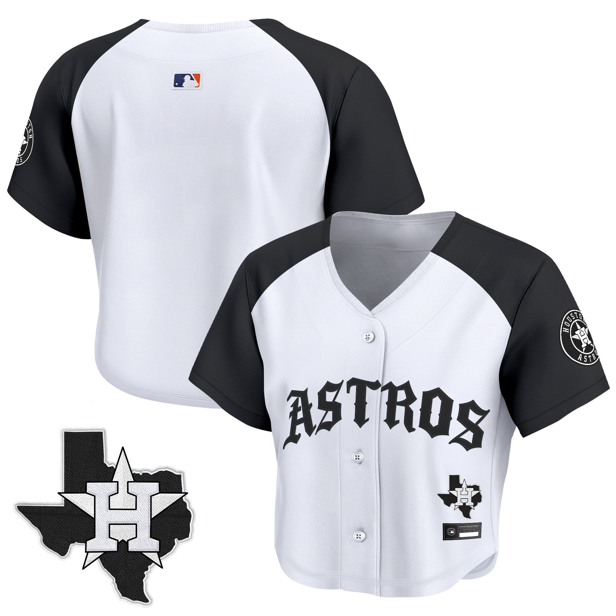 Women’s ‘Old English Edition’ Crop Top Baseball Jersey