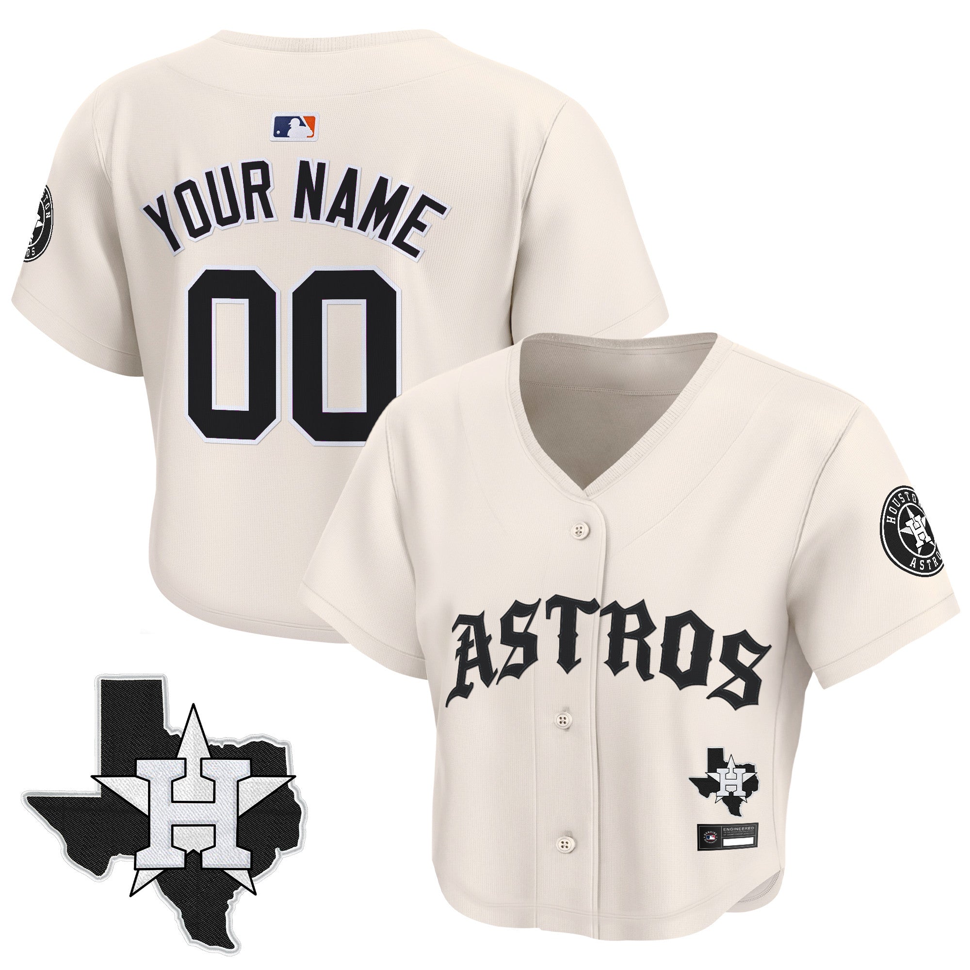 Women’s ‘Old English Edition’ Crop Top Baseball Custom Jersey