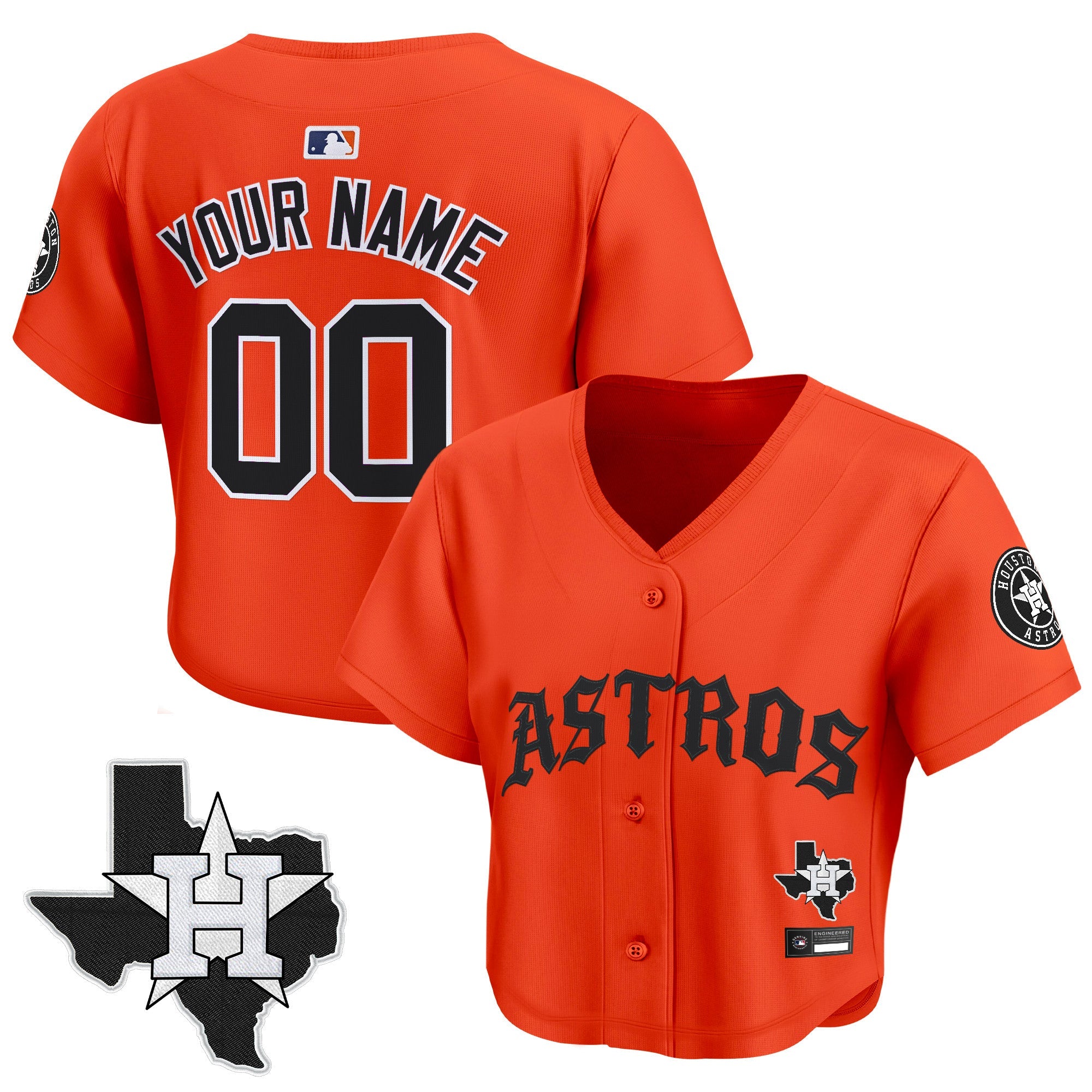 Women’s ‘Old English Edition’ Crop Top Baseball Custom Jersey