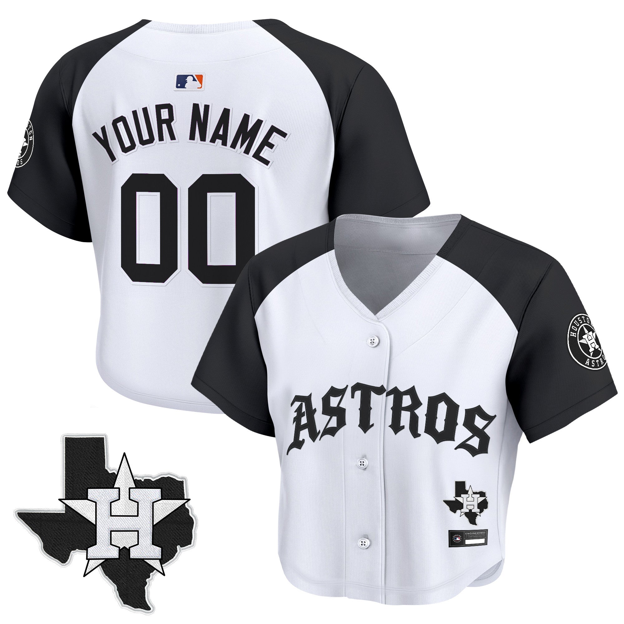 Women’s ‘Old English Edition’ Crop Top Baseball Custom Jersey