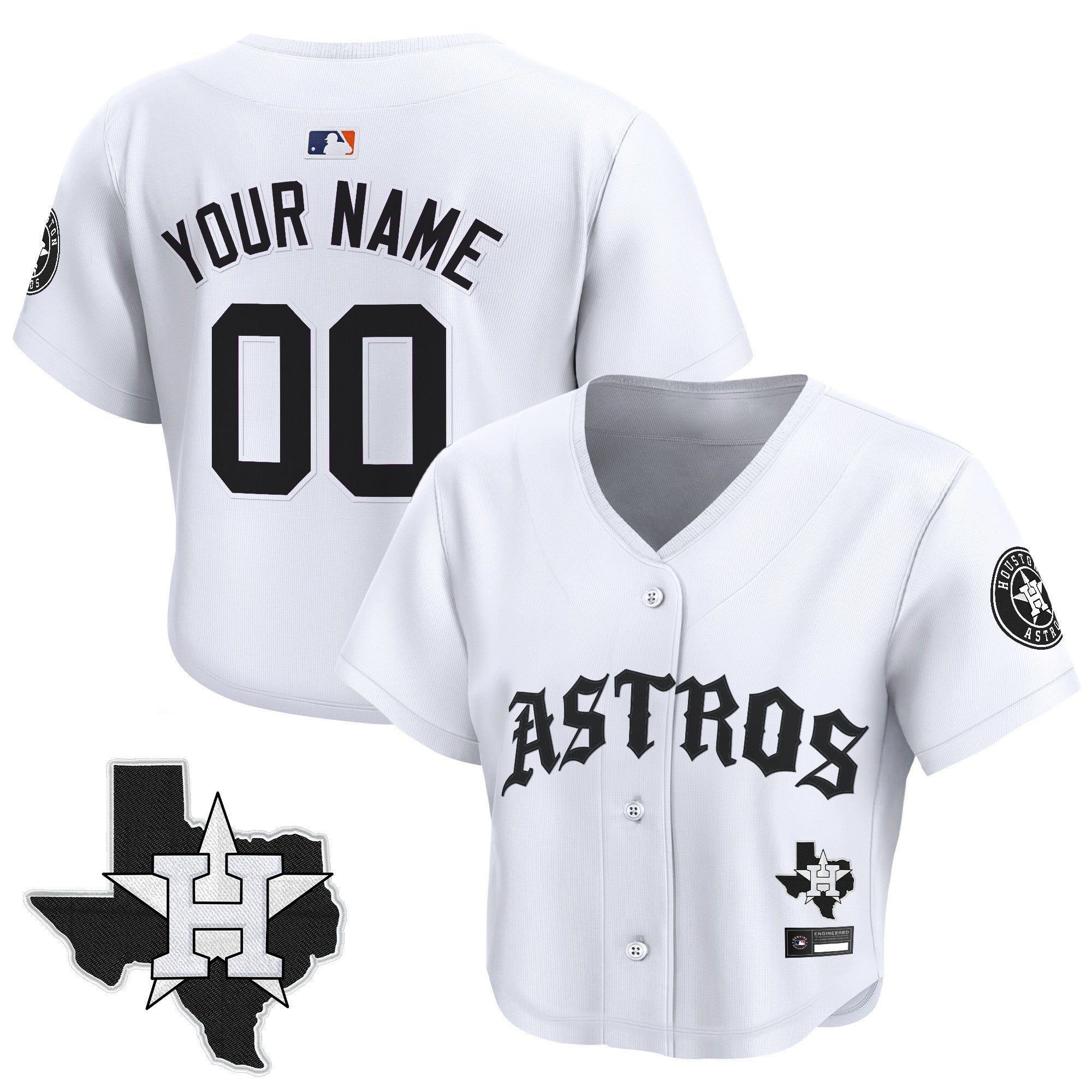 Women’s ‘Old English Edition’ Crop Top Baseball Custom Jersey