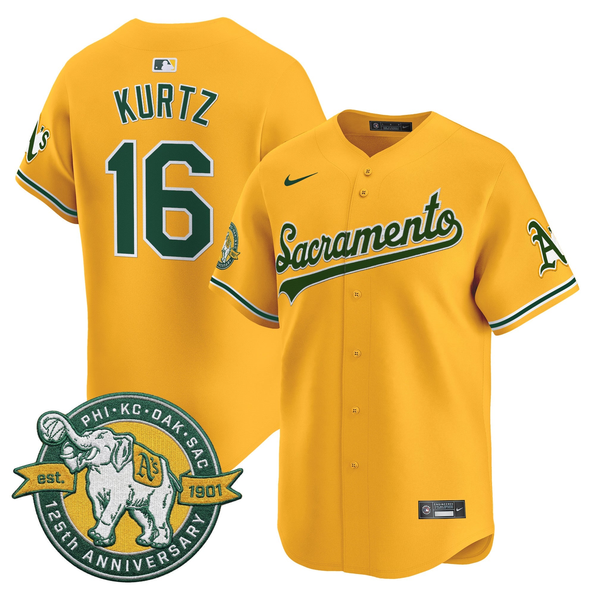 Men’s ‘Sacramento Edition’ Vapor Premier Limited Jersey – 125th Anniversary Patch