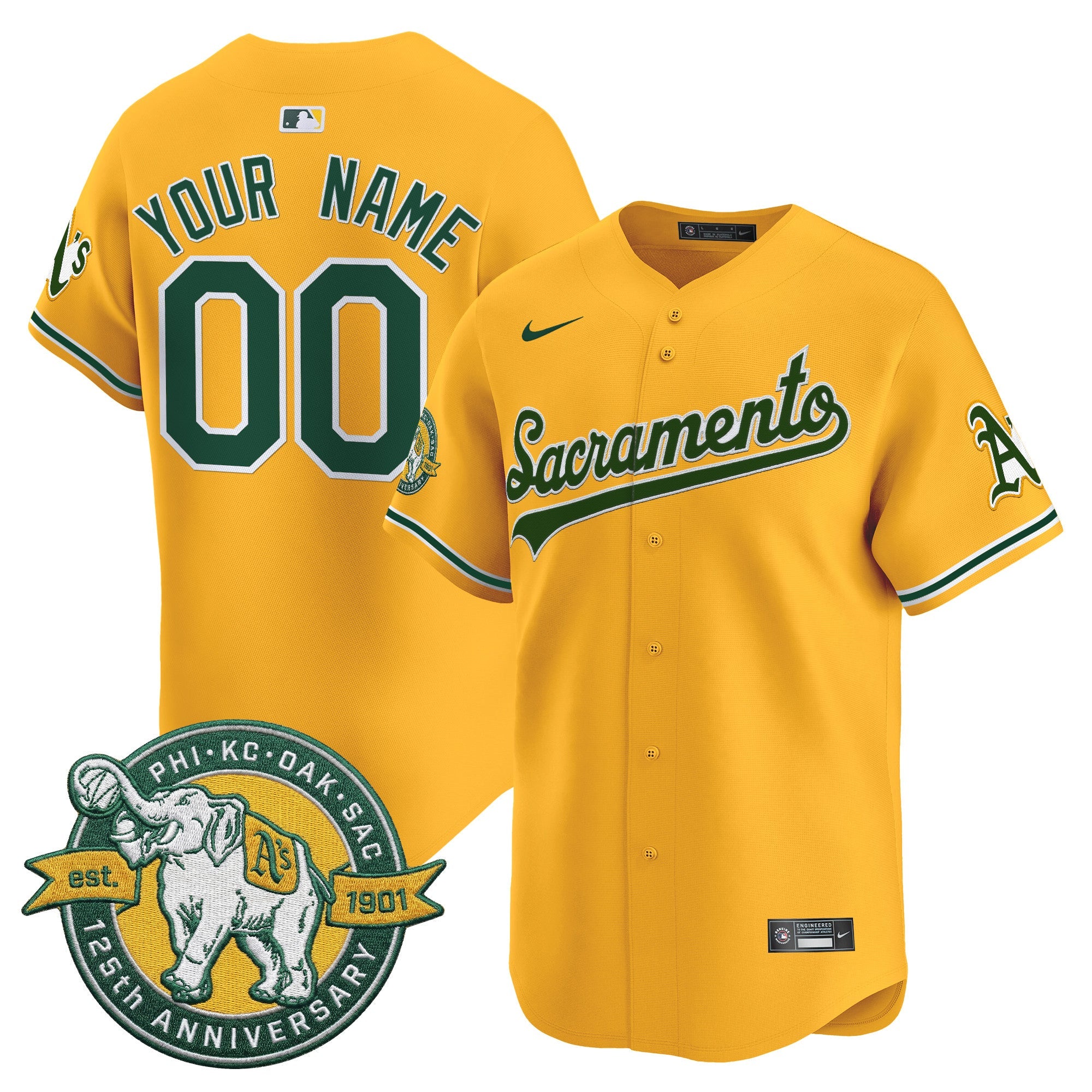 ‘Sacramento Edition’ Vapor Premier Limited Custom Jersey – 125th Anniversary Patch