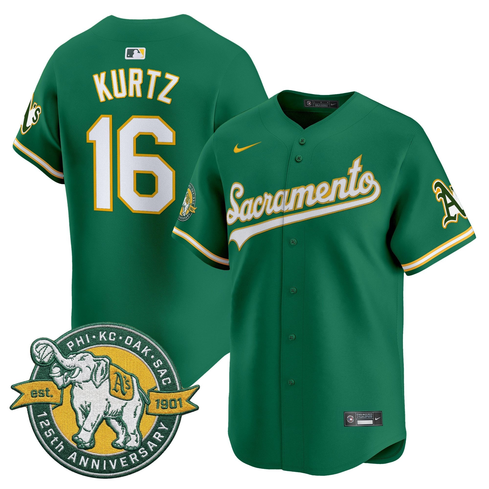 Men’s ‘Sacramento Edition’ Vapor Premier Limited Jersey – 125th Anniversary Patch