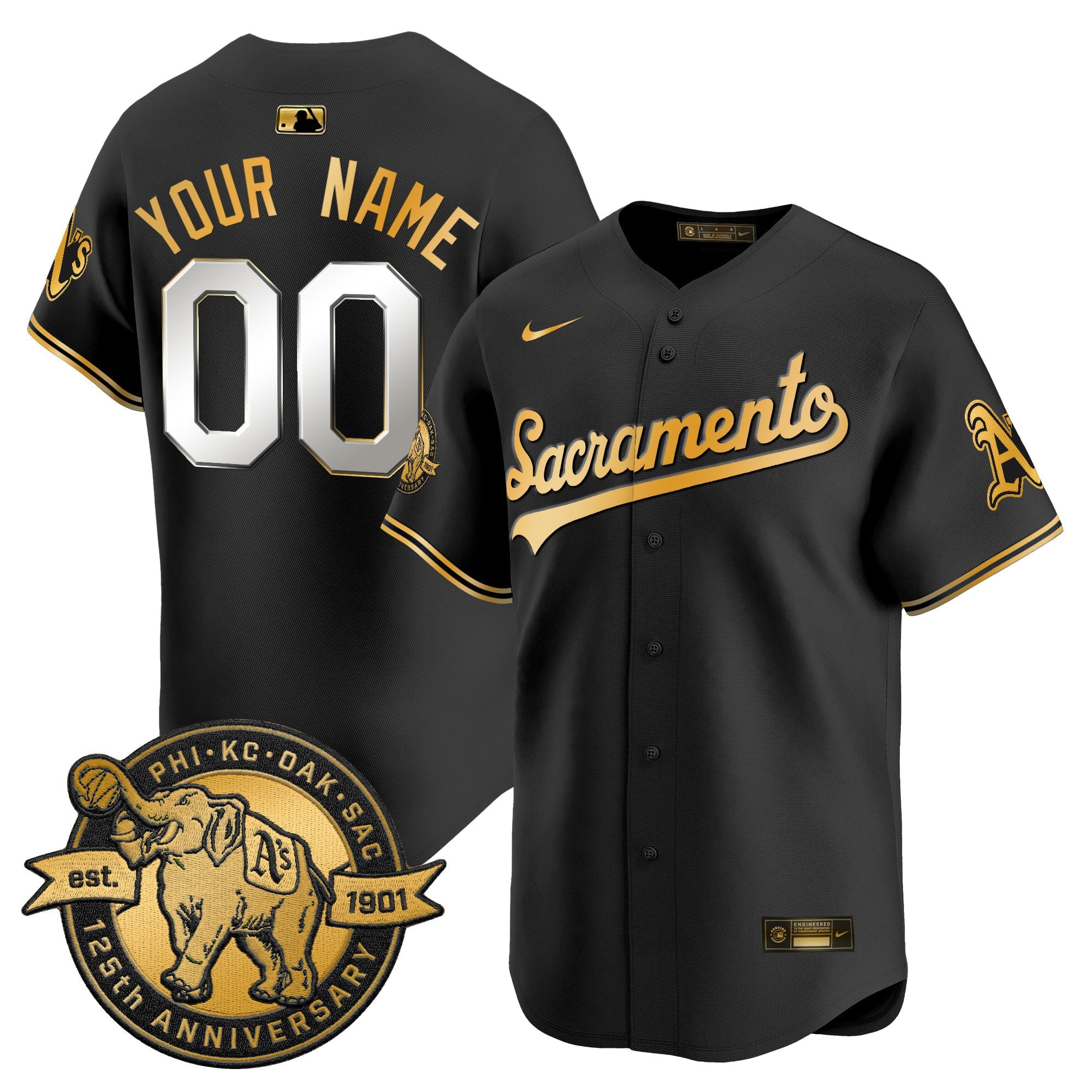 ‘Sacramento Edition’ Vapor Premier Limited Custom Jersey – 125th Anniversary Patch