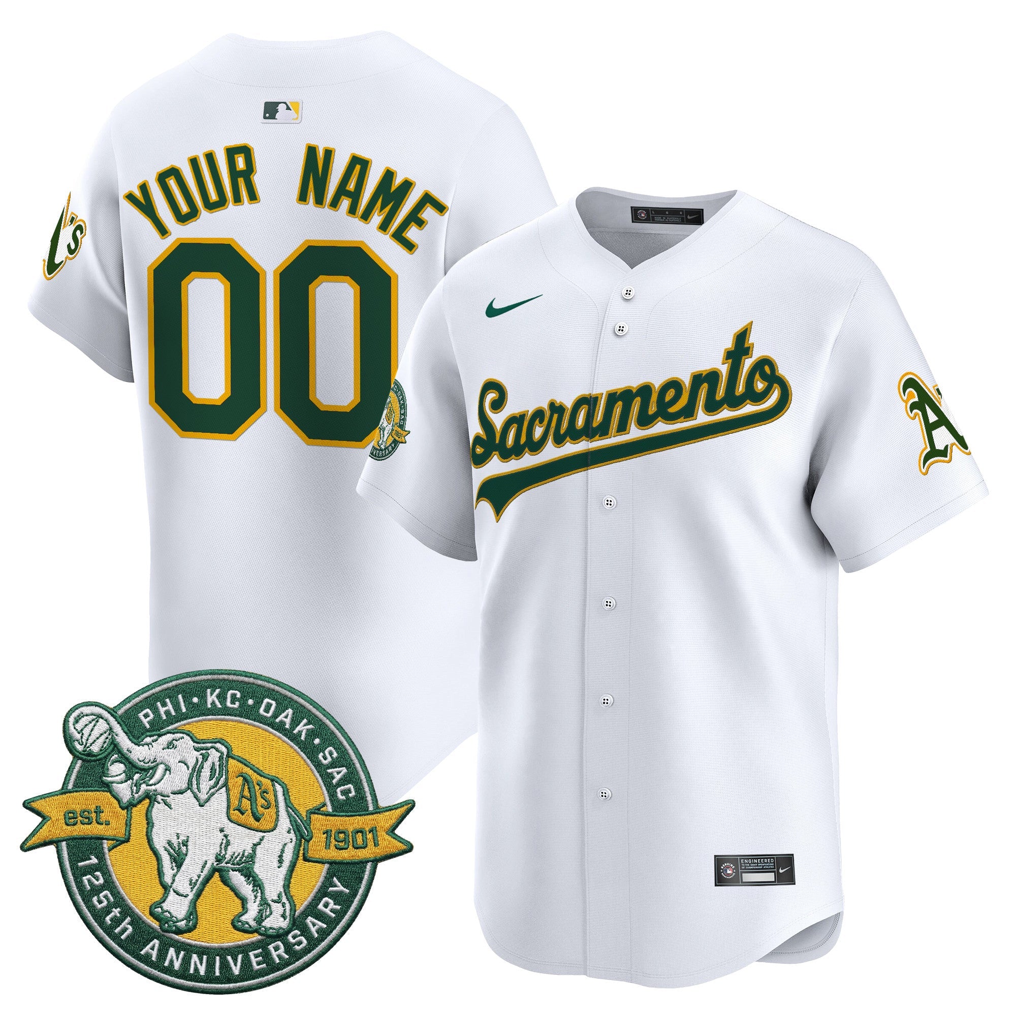 ‘Sacramento Edition’ Vapor Premier Limited Custom Jersey – 125th Anniversary Patch