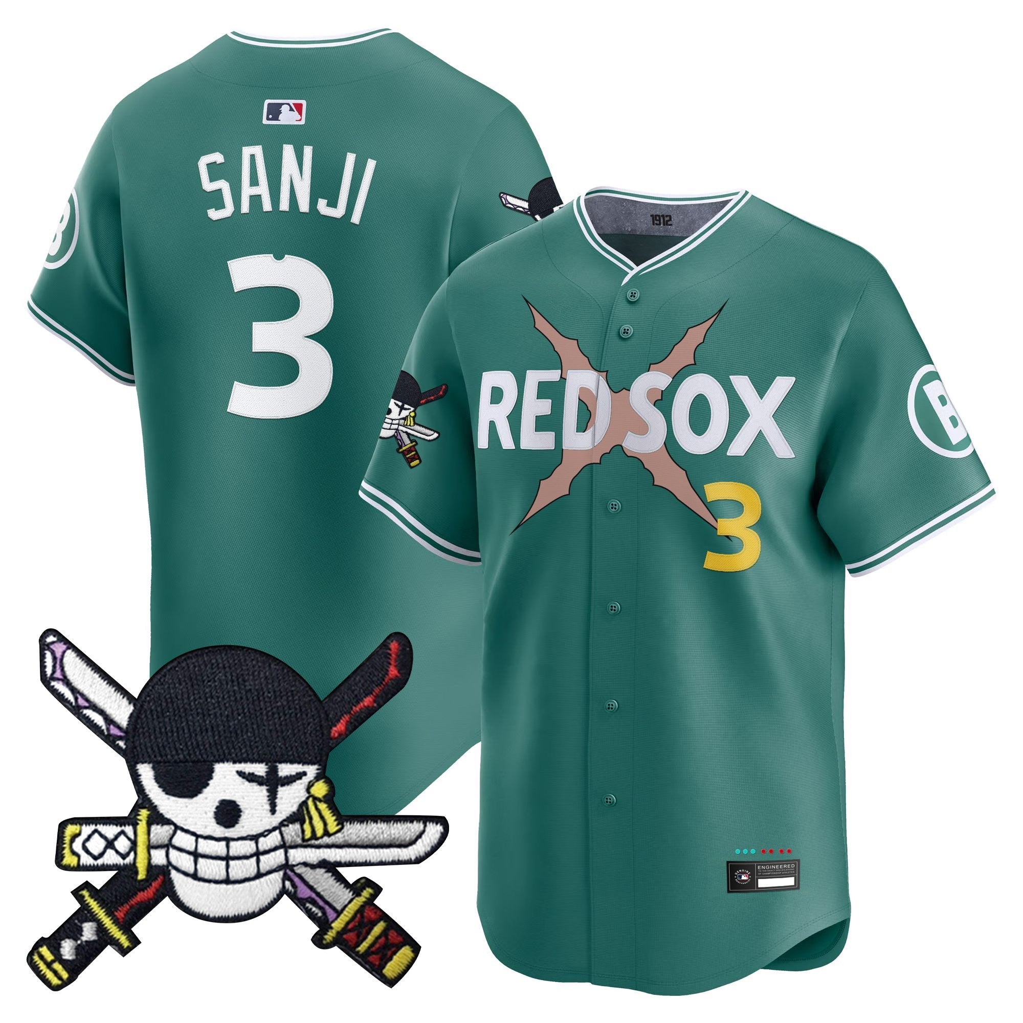 Men’s x One Piece Zoro Patch Vapor Premier Limited Jersey – Stitched