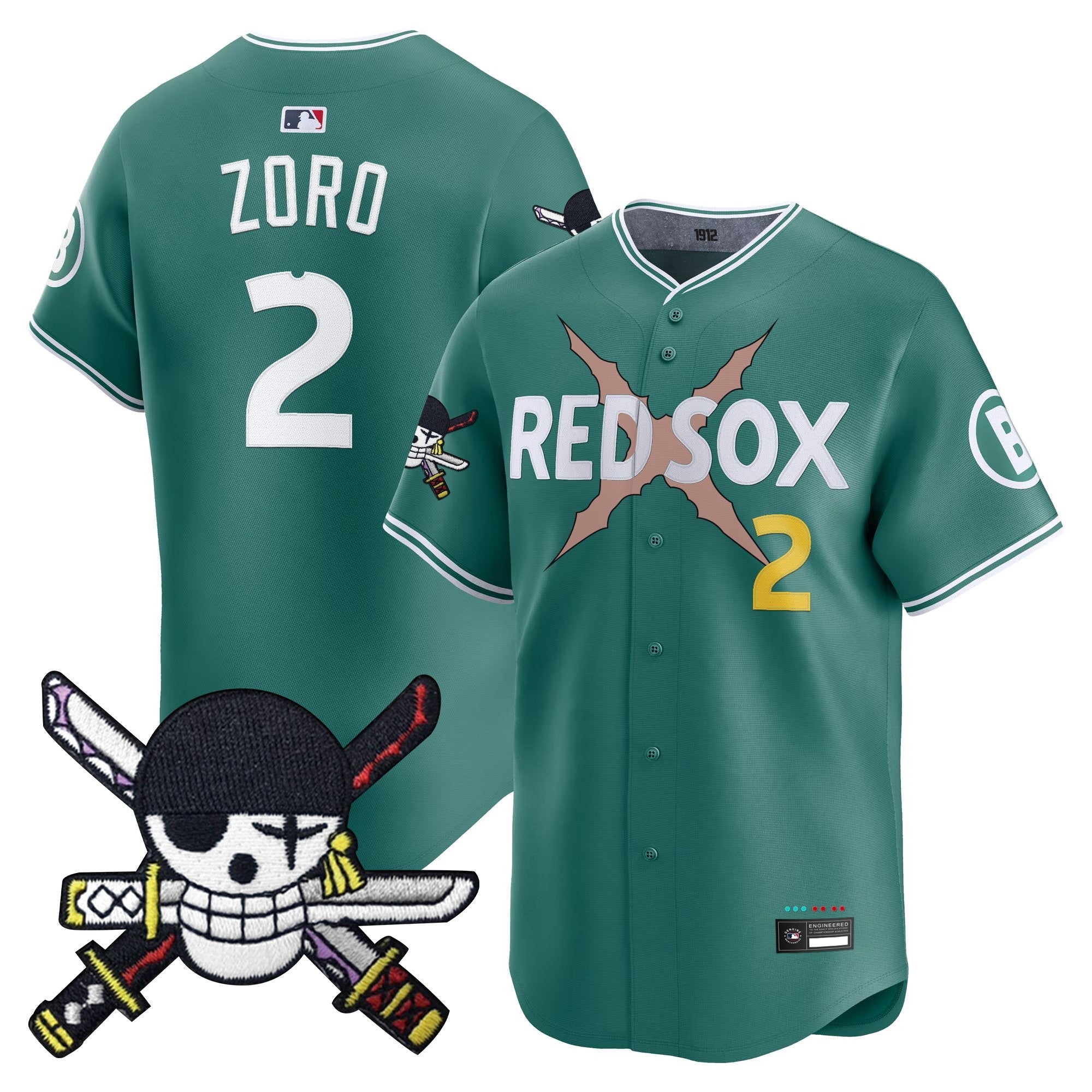 Men’s x One Piece Zoro Patch Vapor Premier Limited Jersey – Stitched