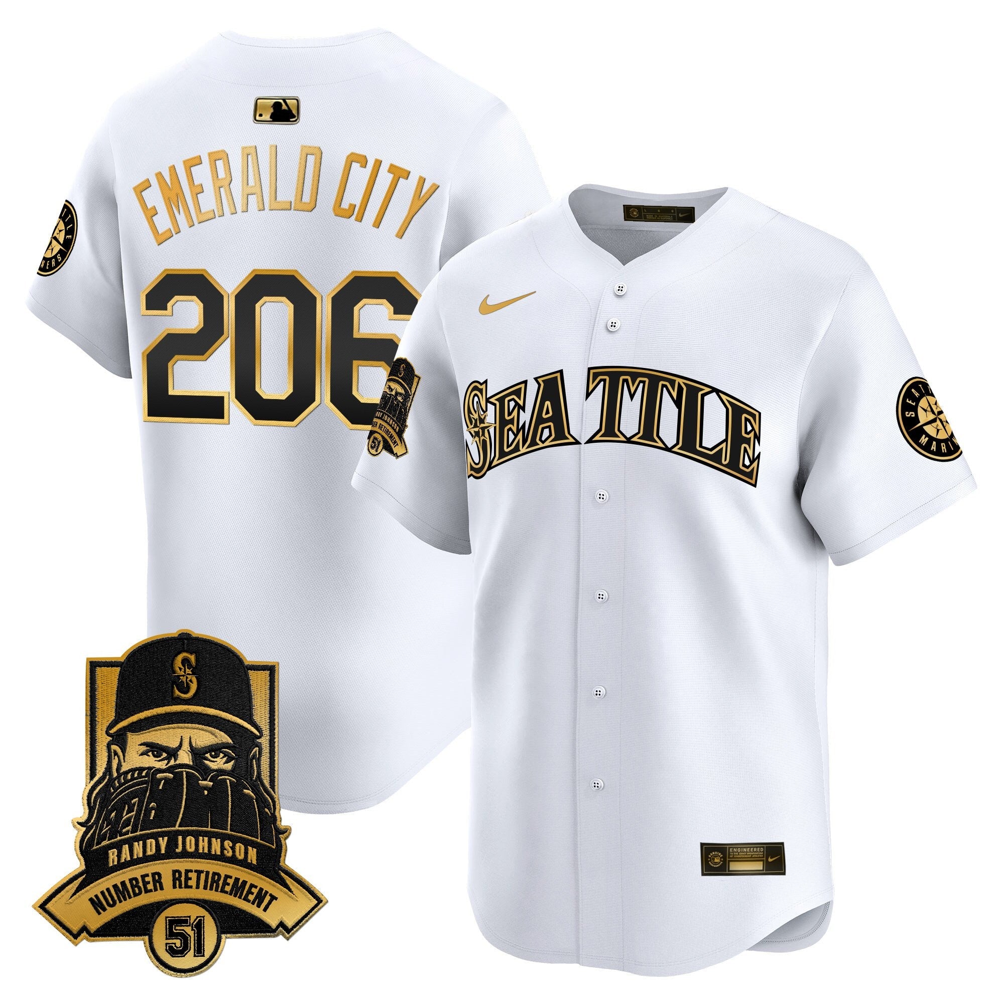 Men’s Hall-of-Famer Randy Johnson Patch Vapor Premier Limited Jersey