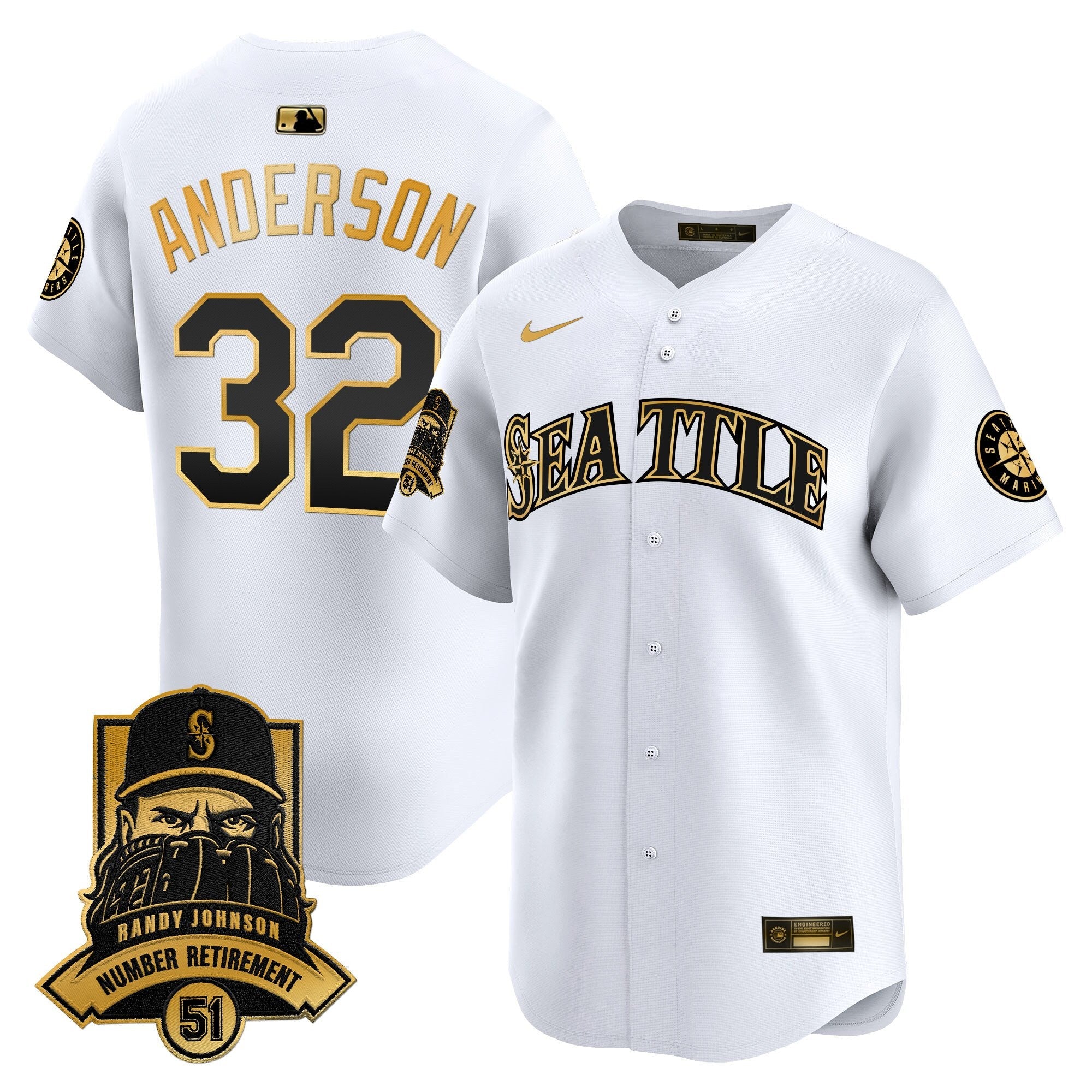 Men’s Hall-of-Famer Randy Johnson Patch Vapor Premier Limited Jersey