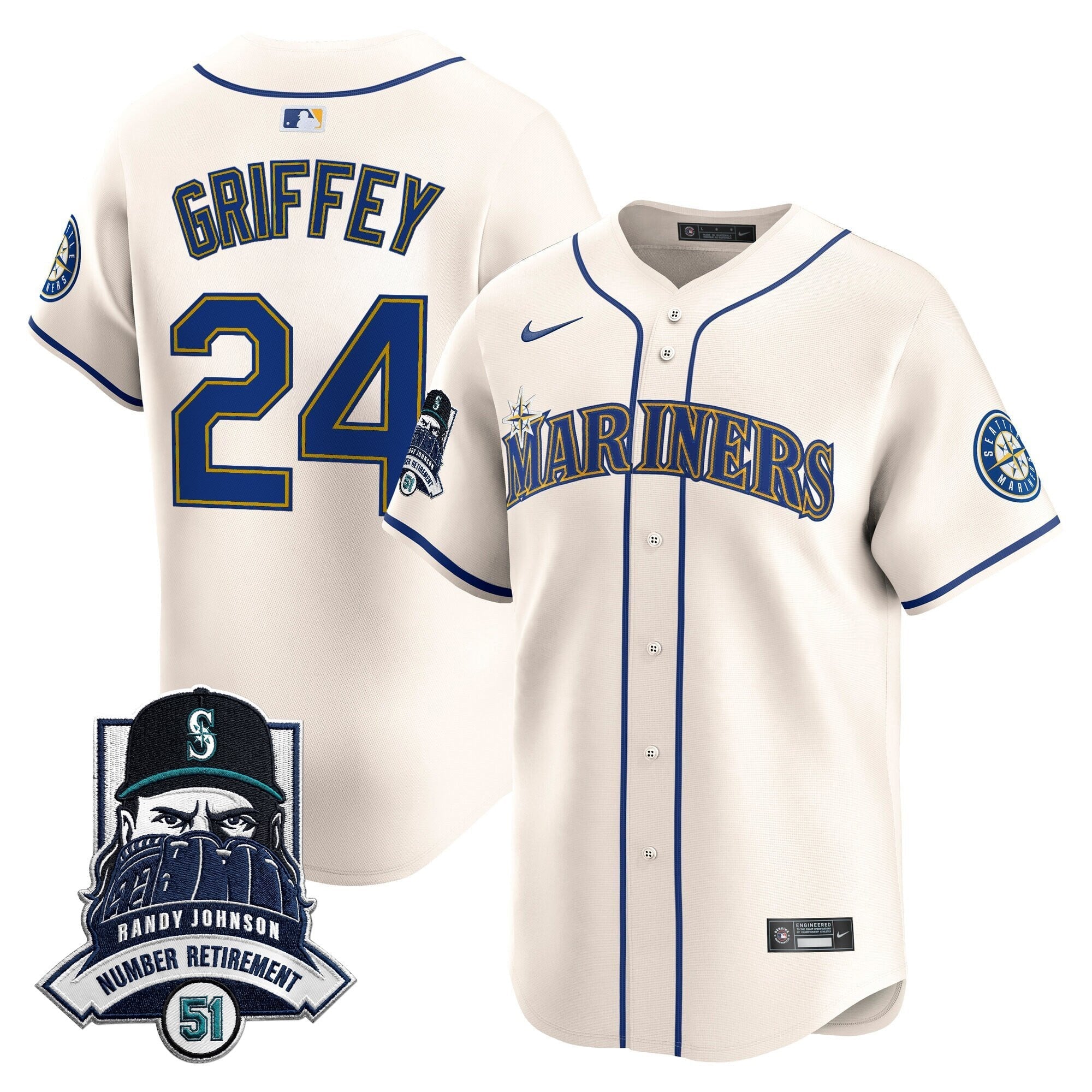 Men’s Hall-of-Famer Randy Johnson Patch Vapor Premier Limited Jersey