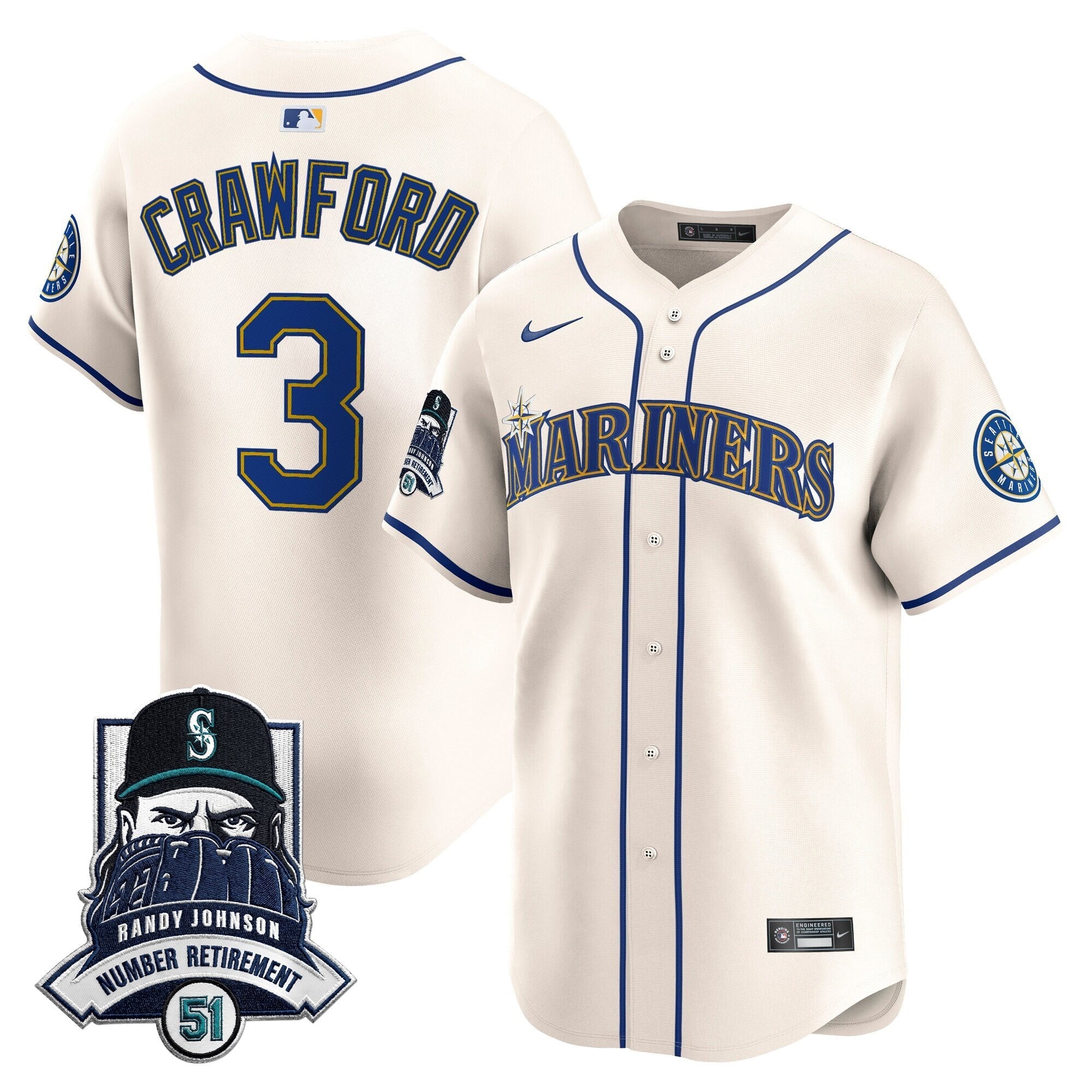Men’s Hall-of-Famer Randy Johnson Patch Vapor Premier Limited Jersey