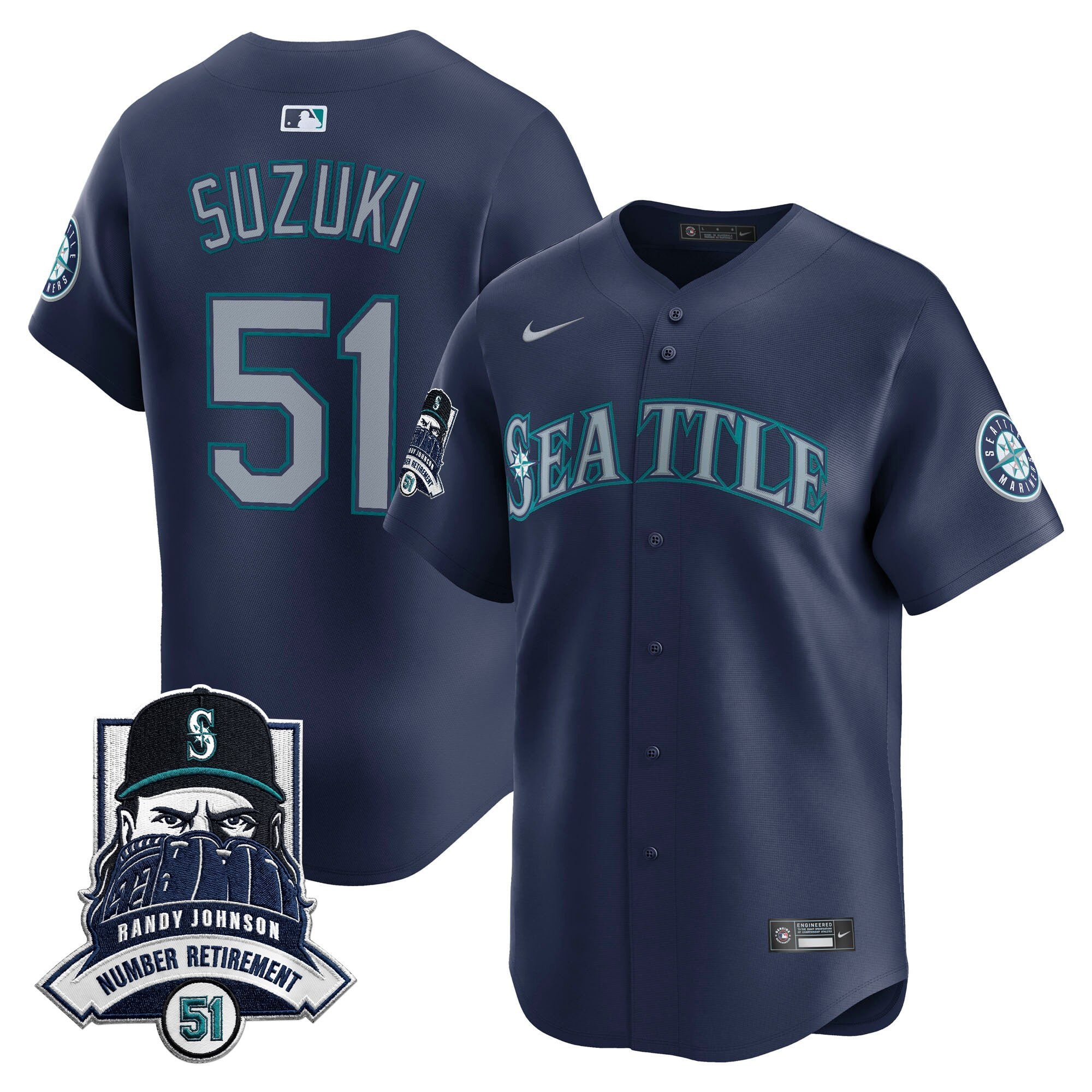 Men’s Hall-of-Famer Randy Johnson Patch Vapor Premier Limited Jersey