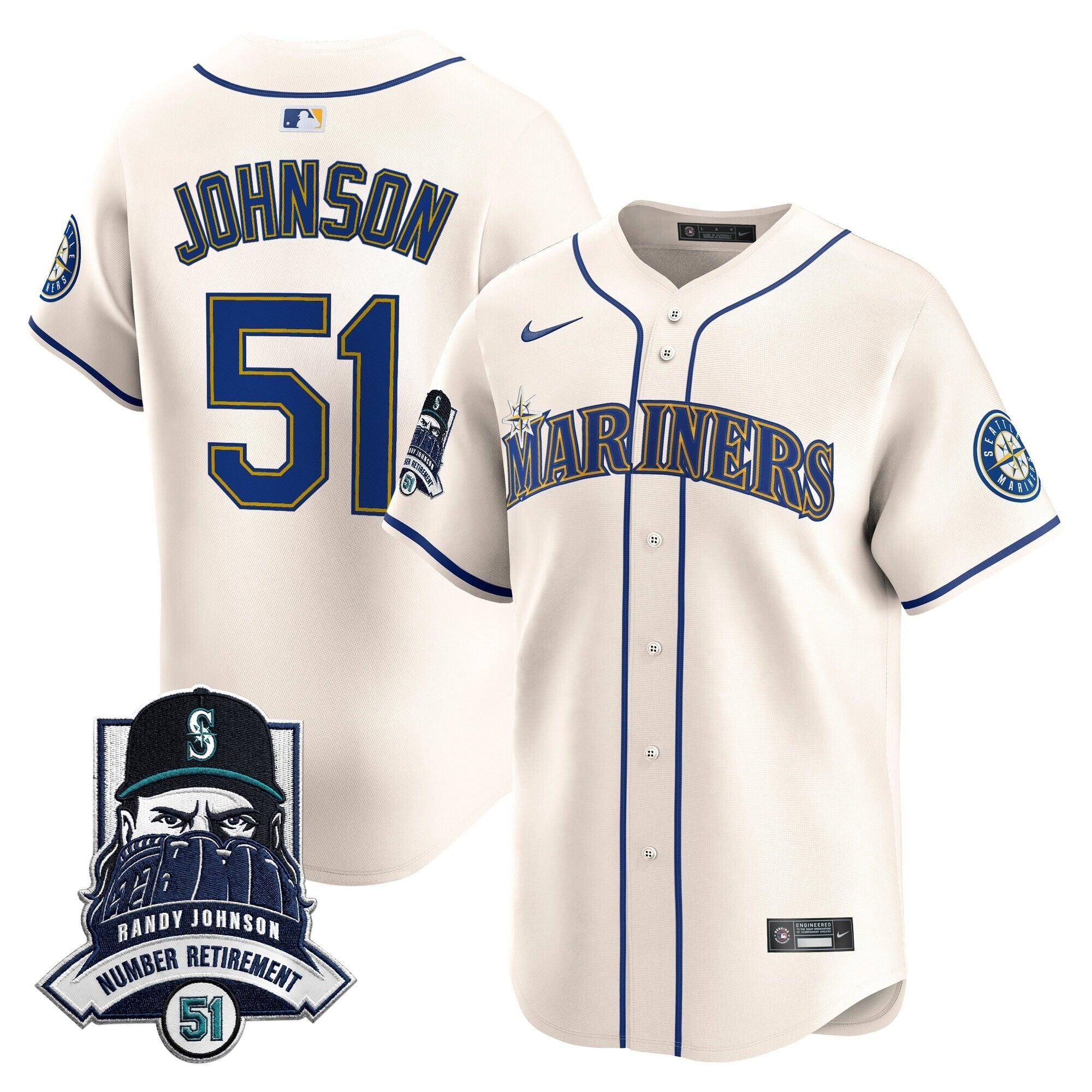 Men’s Hall-of-Famer Randy Johnson Patch Vapor Premier Limited Jersey