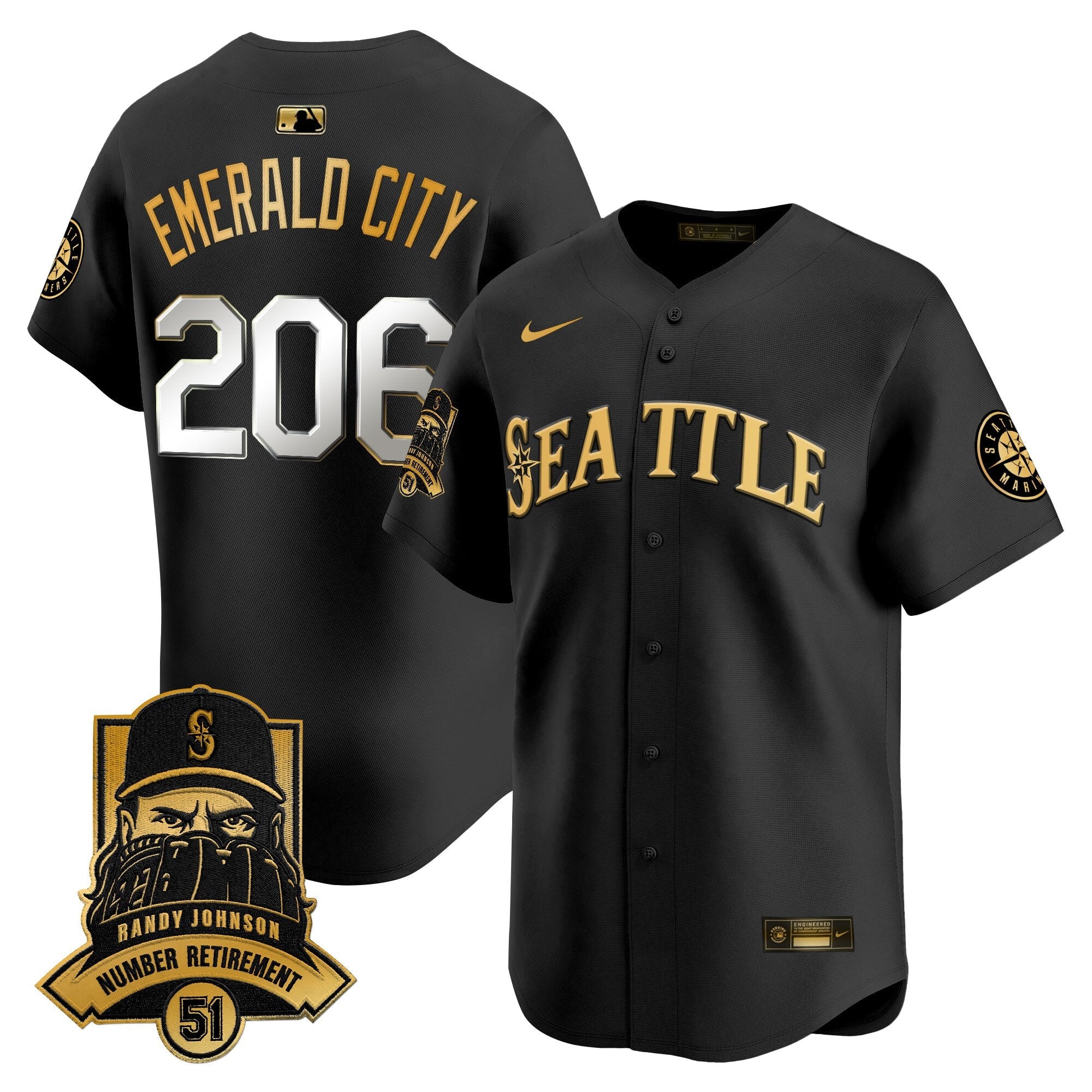 Men’s Hall-of-Famer Randy Johnson Patch Vapor Premier Limited Jersey