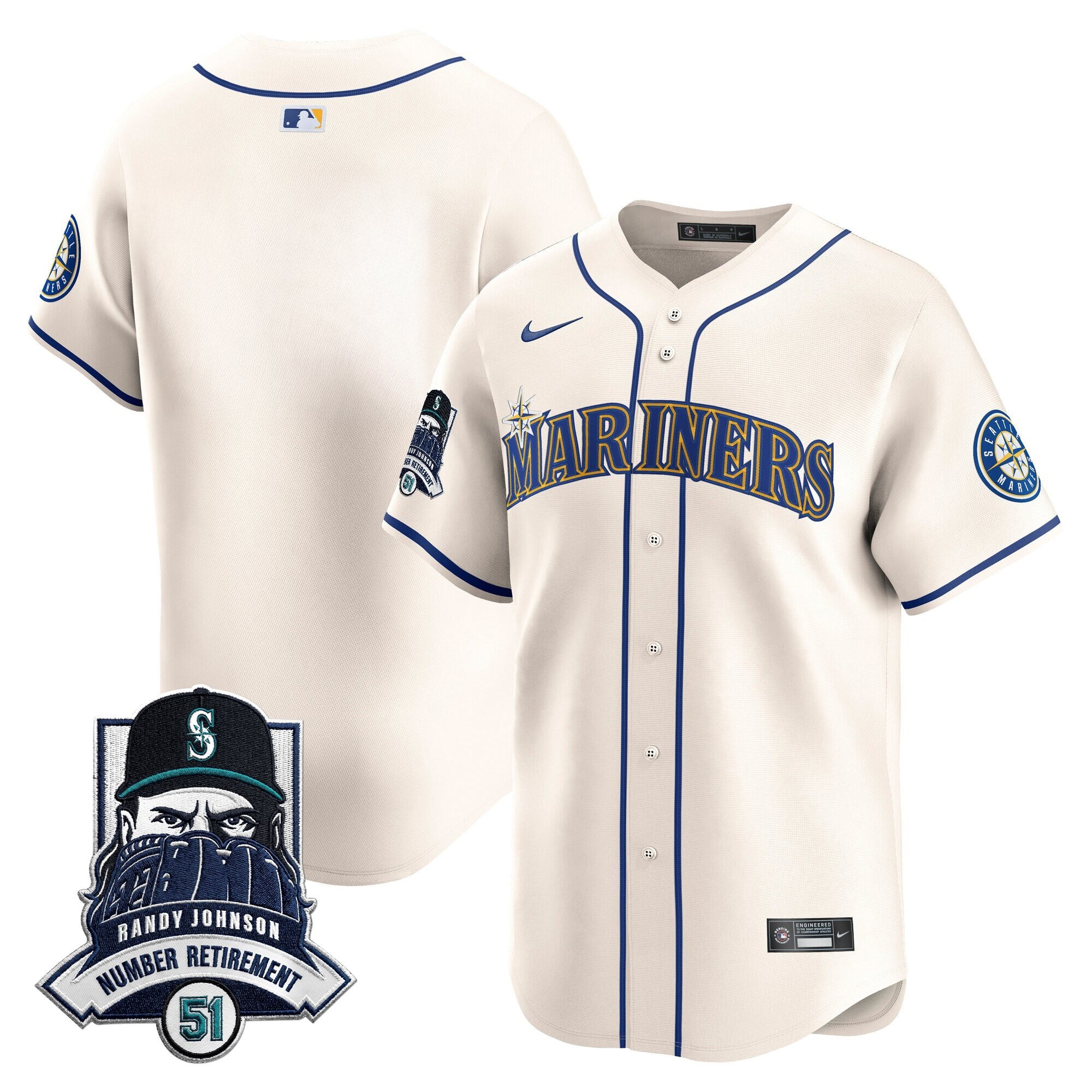 Men’s Hall-of-Famer Randy Johnson Patch Vapor Premier Limited Jersey