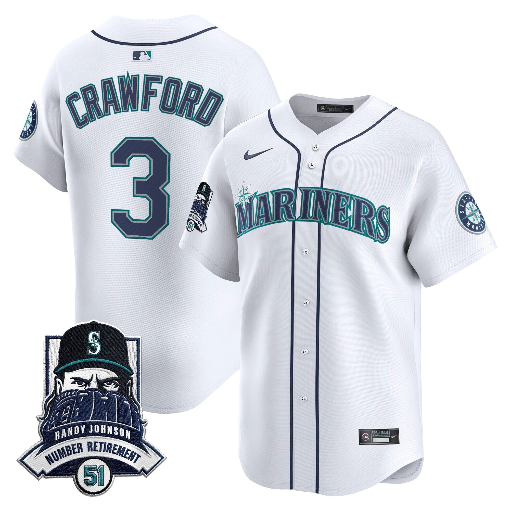 Men’s Hall-of-Famer Randy Johnson Patch Vapor Premier Limited Jersey