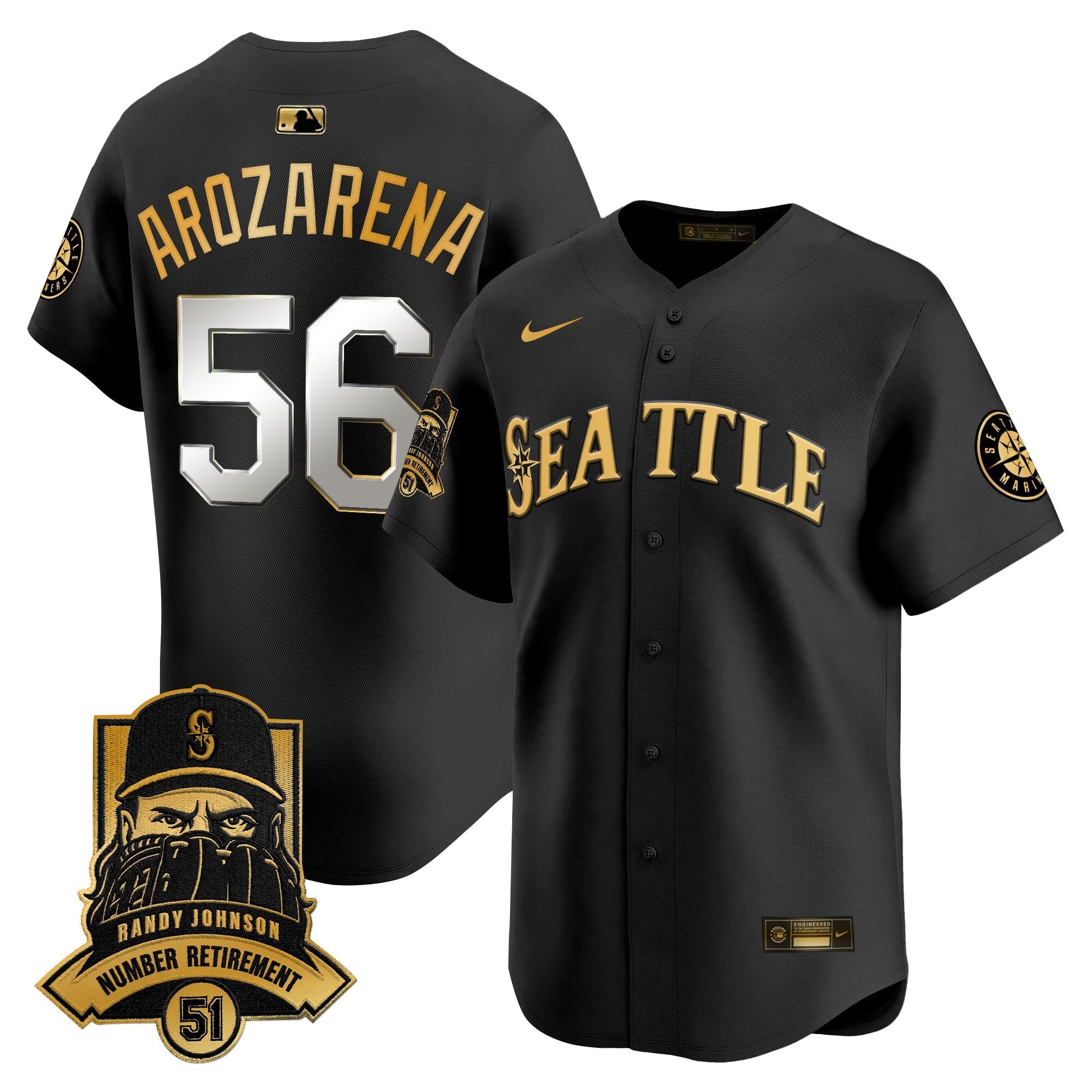 Men’s Hall-of-Famer Randy Johnson Patch Vapor Premier Limited Jersey