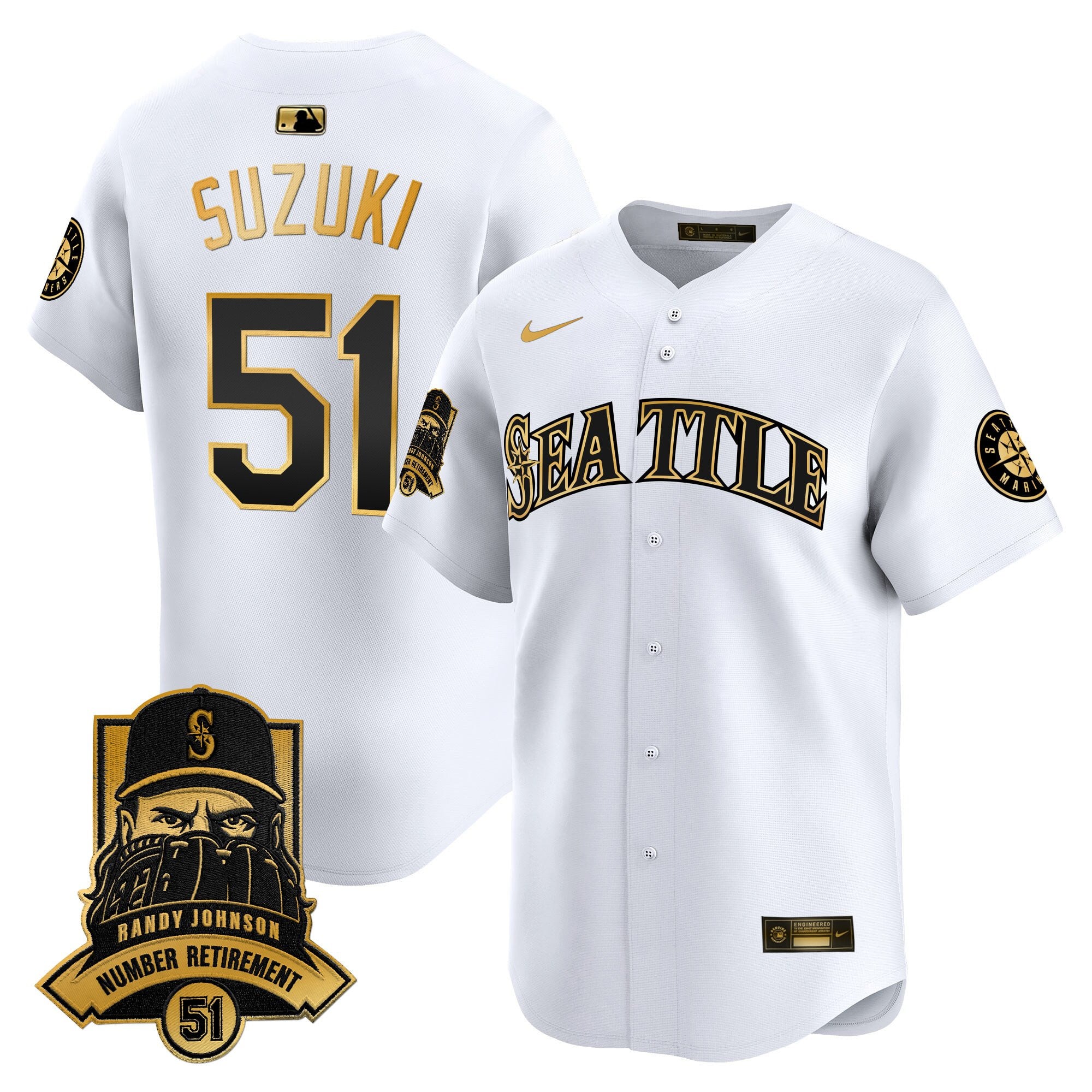 Men’s Hall-of-Famer Randy Johnson Patch Vapor Premier Limited Jersey