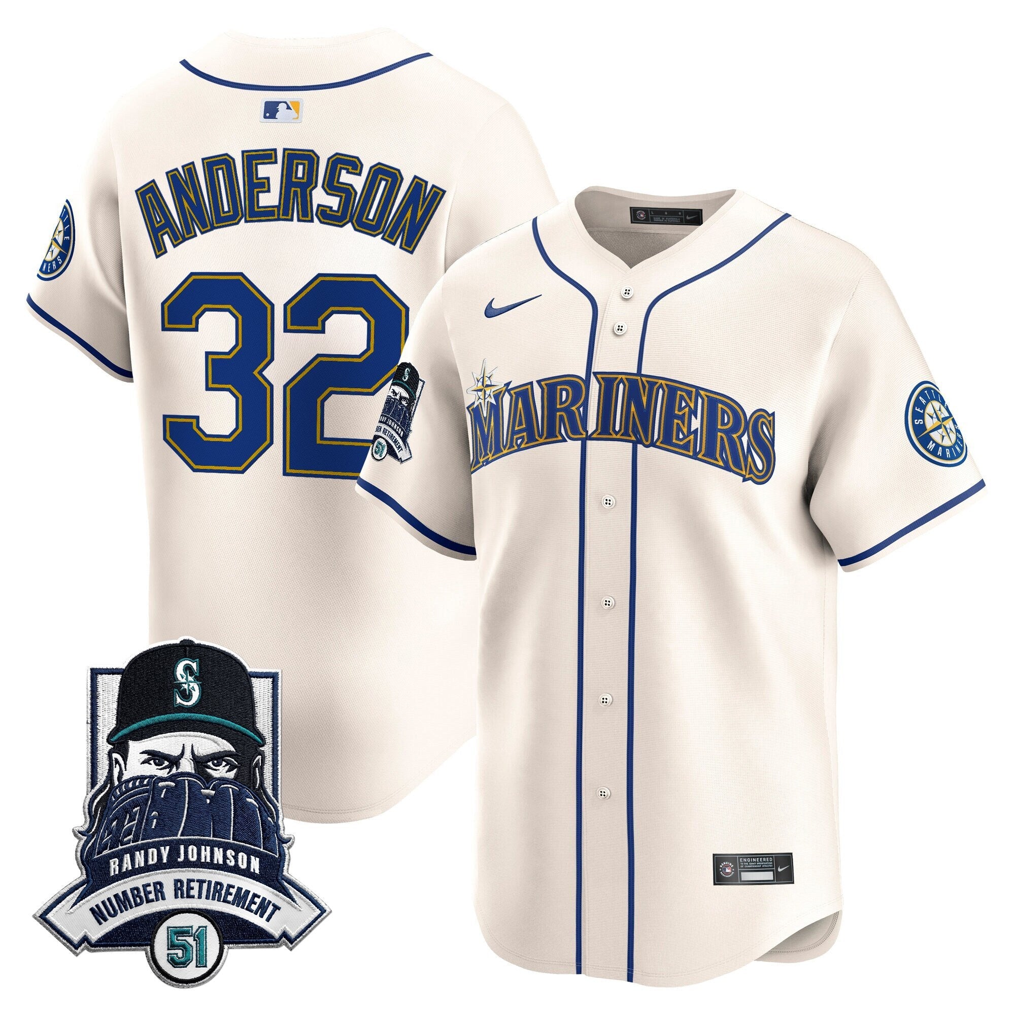 Men’s Hall-of-Famer Randy Johnson Patch Vapor Premier Limited Jersey